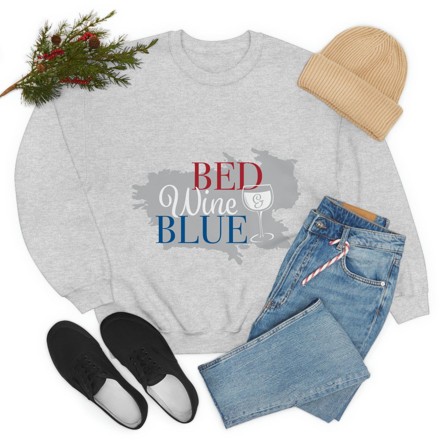 Sudadera de cuello redondo de color azul vino tinto ¡Voy a ir a una fiesta!