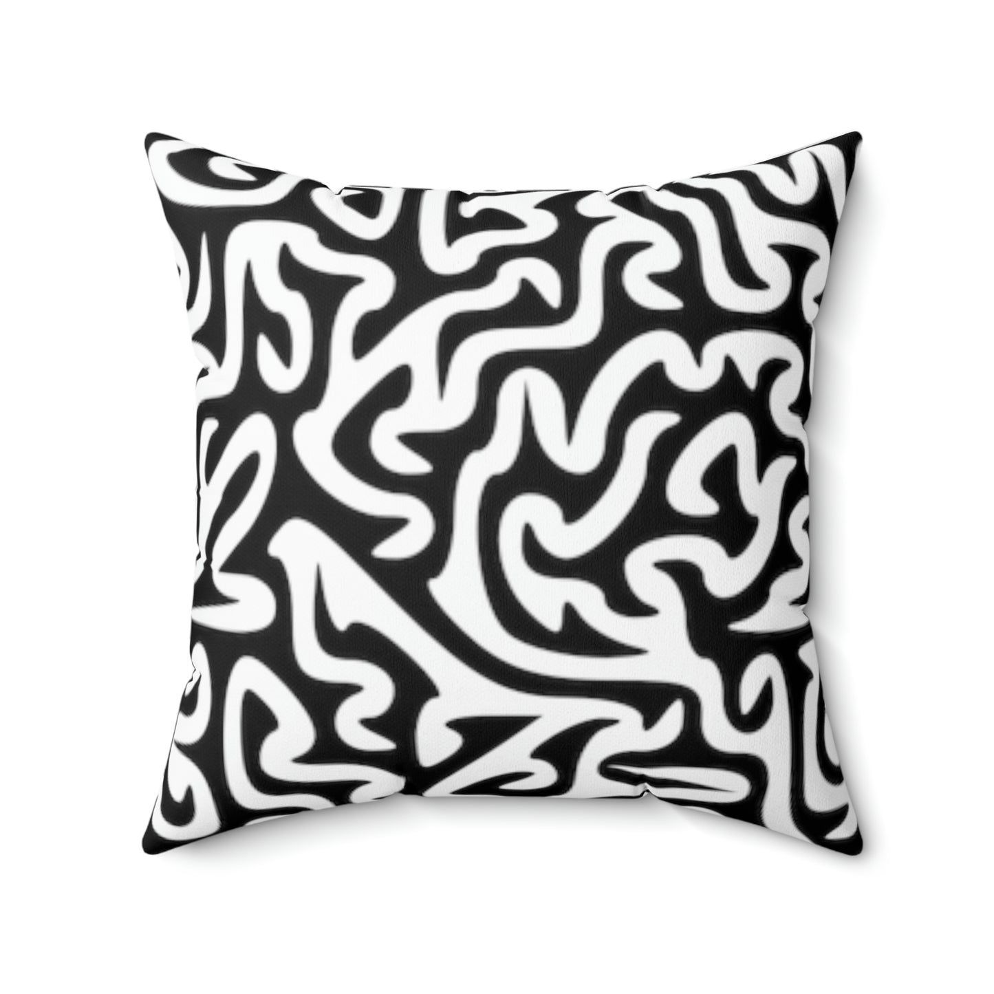 Coussin carré noir et blanc Maze Puis-je avoir cet oreiller pour mon anniversaire
