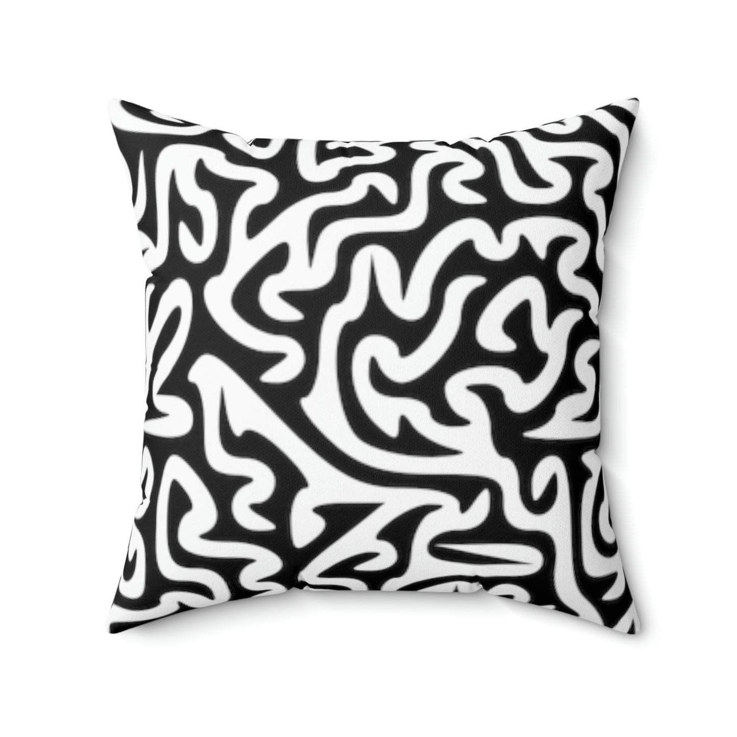 Coussin carré noir et blanc Maze Puis-je avoir cet oreiller pour mon anniversaire