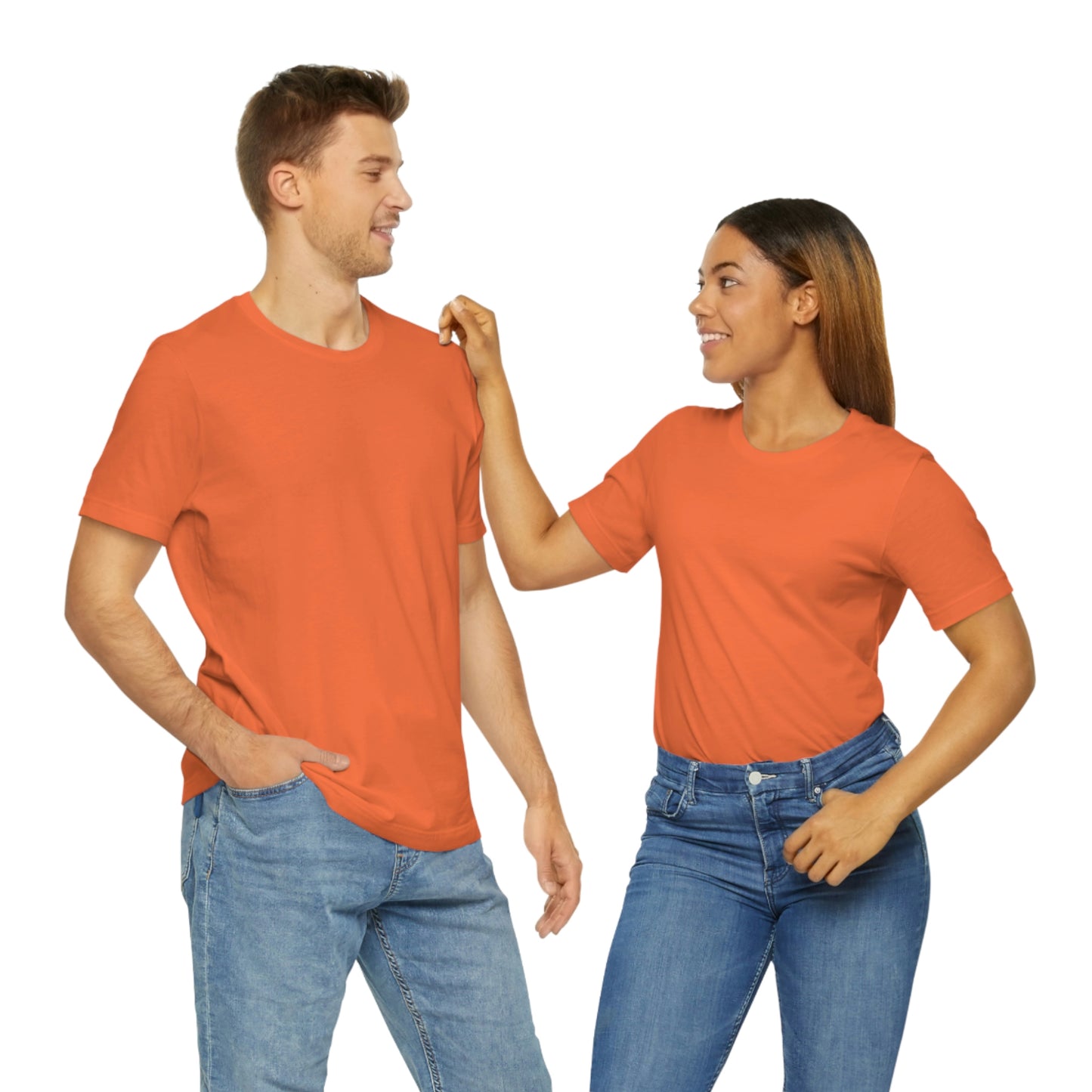 Camiseta unisex de manga corta Just Think para el trabajo, la escuela, los recados y las compras