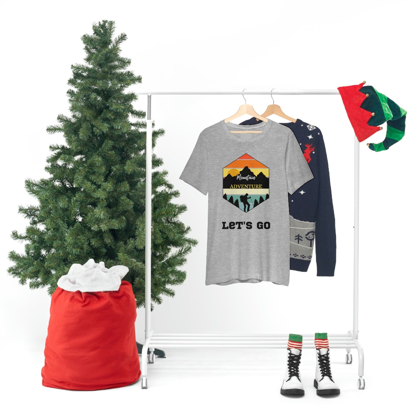 Camiseta de manga corta unisex Let's Go Hiking Adventures