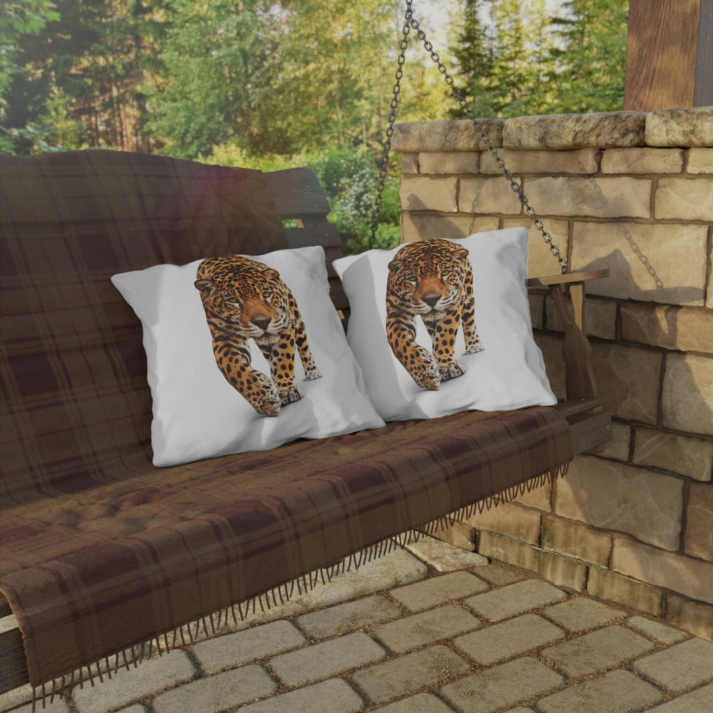 Almohadas de exterior de guepardo ¡Relajándome en mi jardín divirtiéndome!