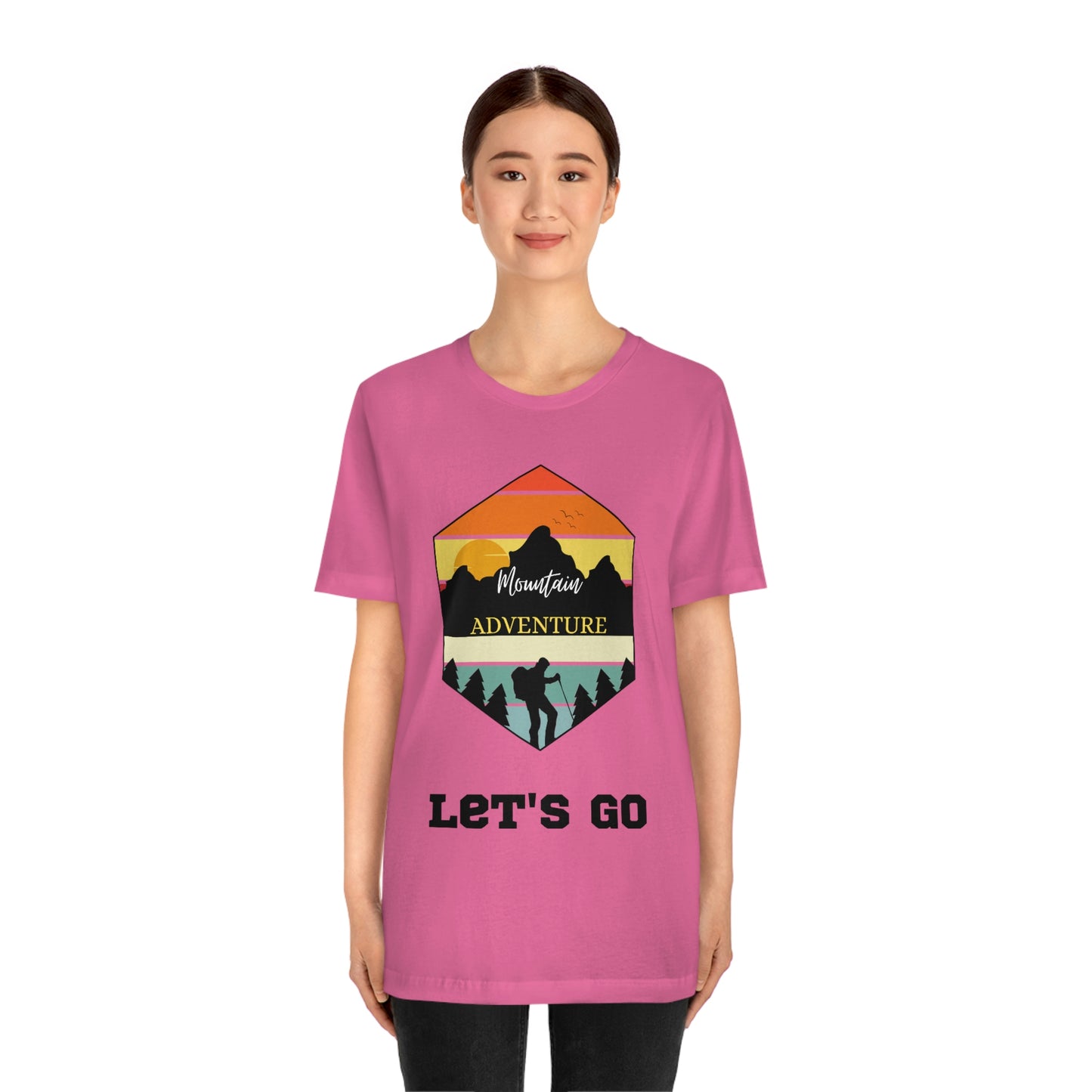 Camiseta de manga corta unisex Let's Go Hiking Adventures