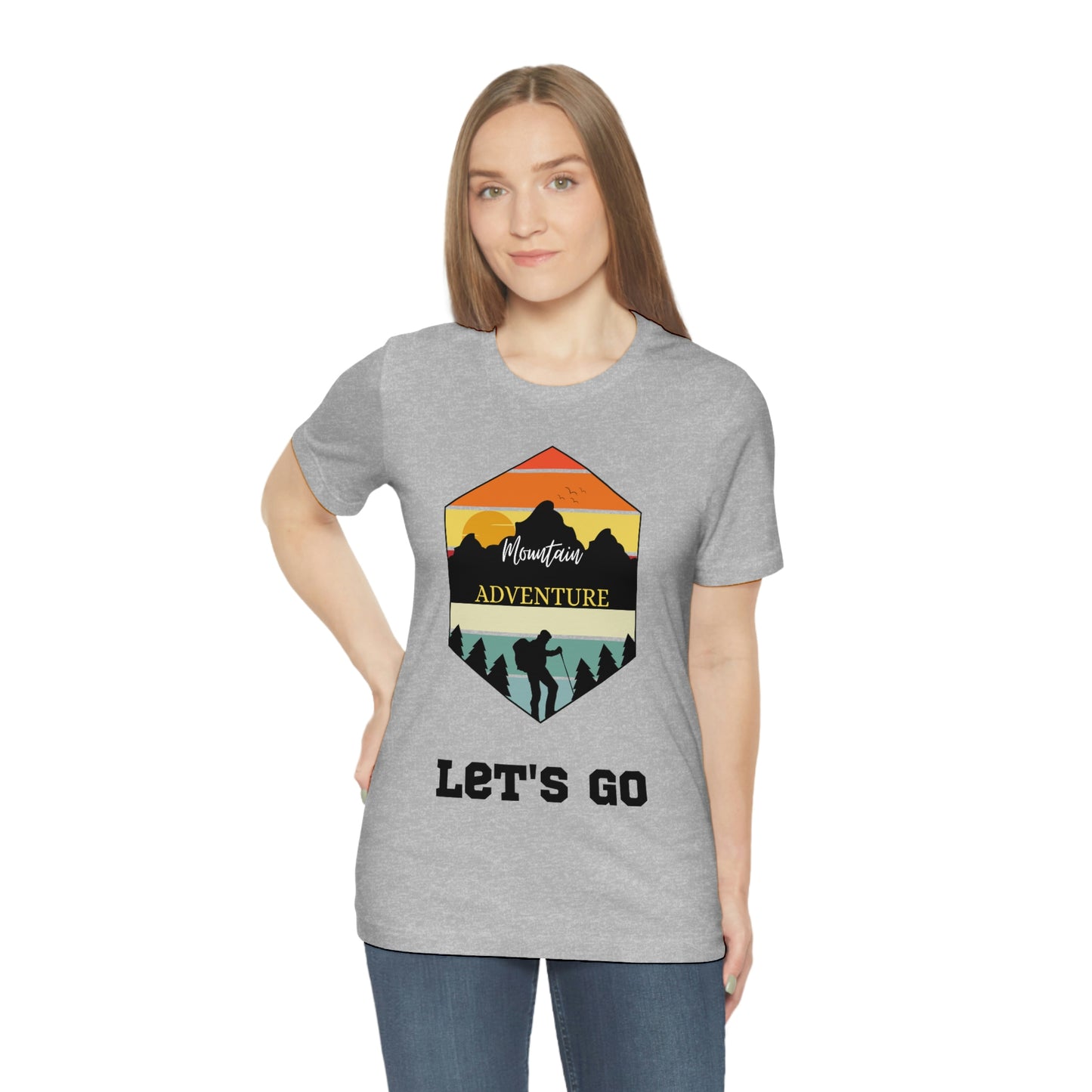 Camiseta de manga corta unisex Let's Go Hiking Adventures