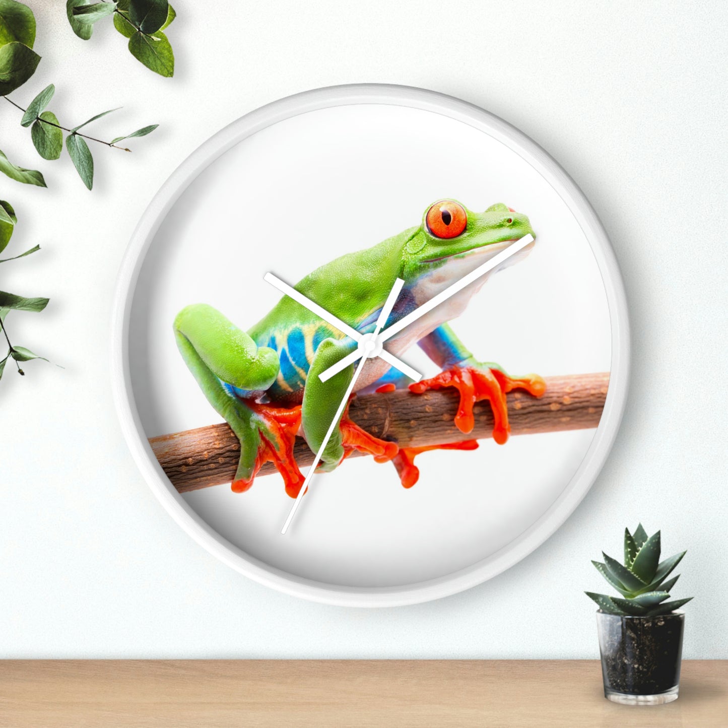 Reloj de pared con rana arbórea colorida ¡Me encanta esto!