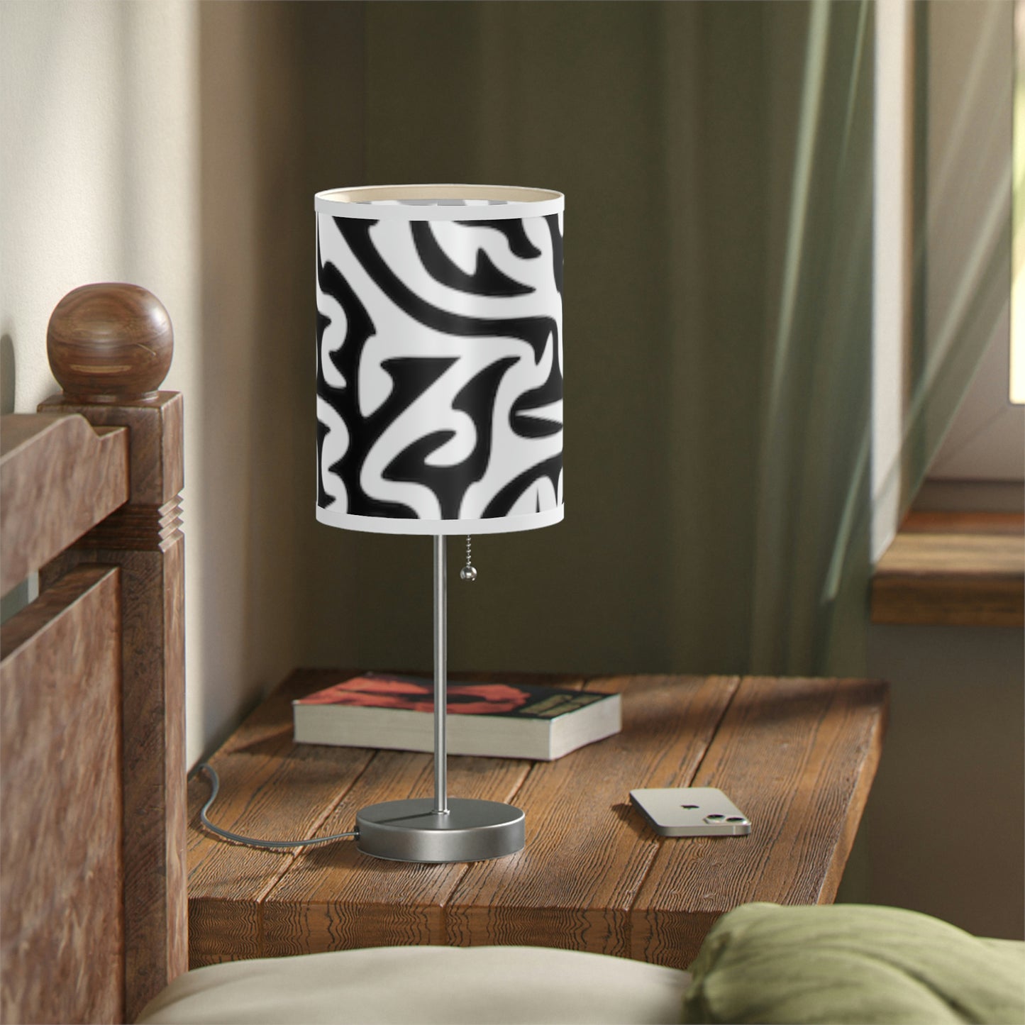 Lámpara Maze en blanco y negro con soporte, enchufe de EE. UU. y Canadá, para dormitorio, oficina, sala de estar, REGALO