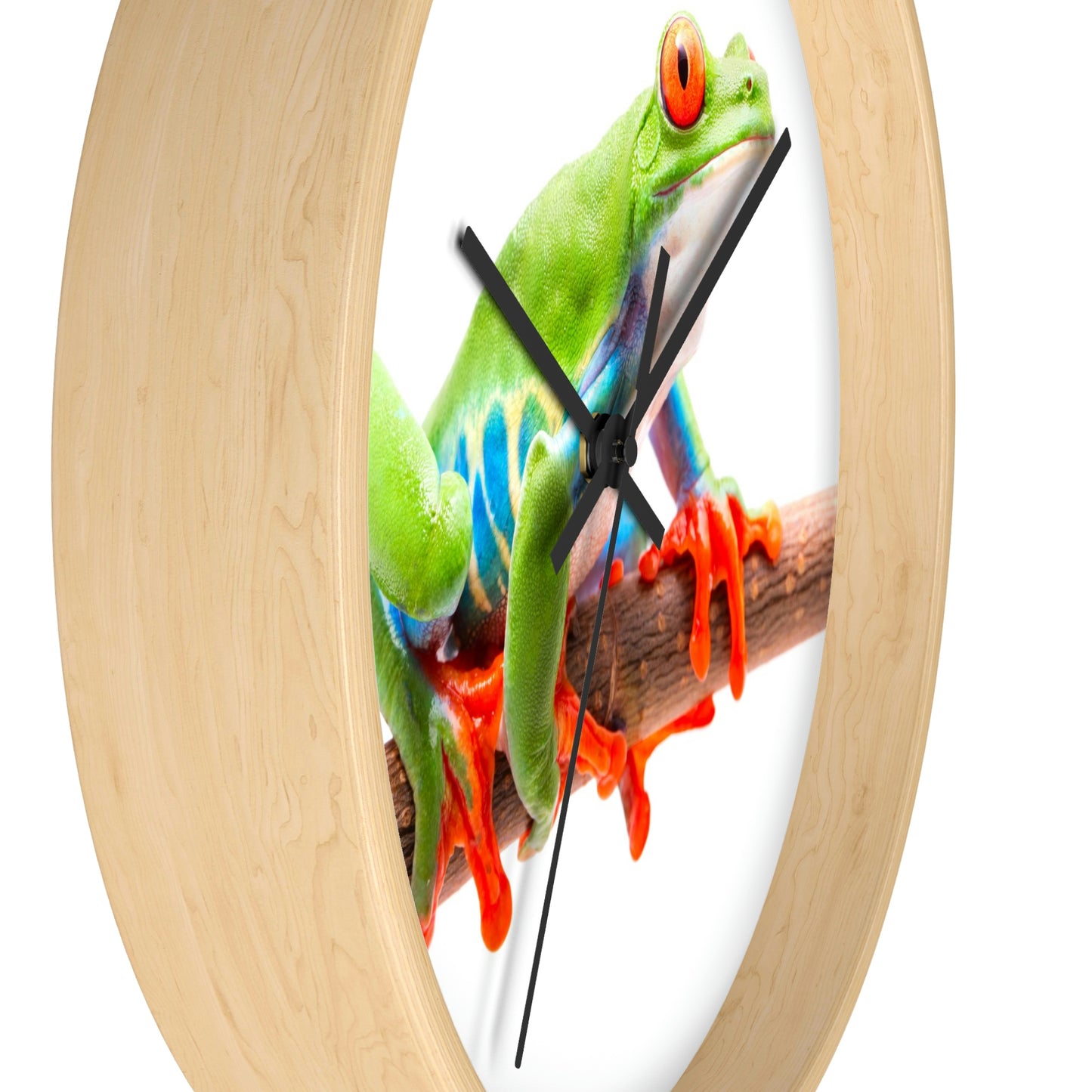 Reloj de pared con rana arbórea colorida ¡Me encanta esto!
