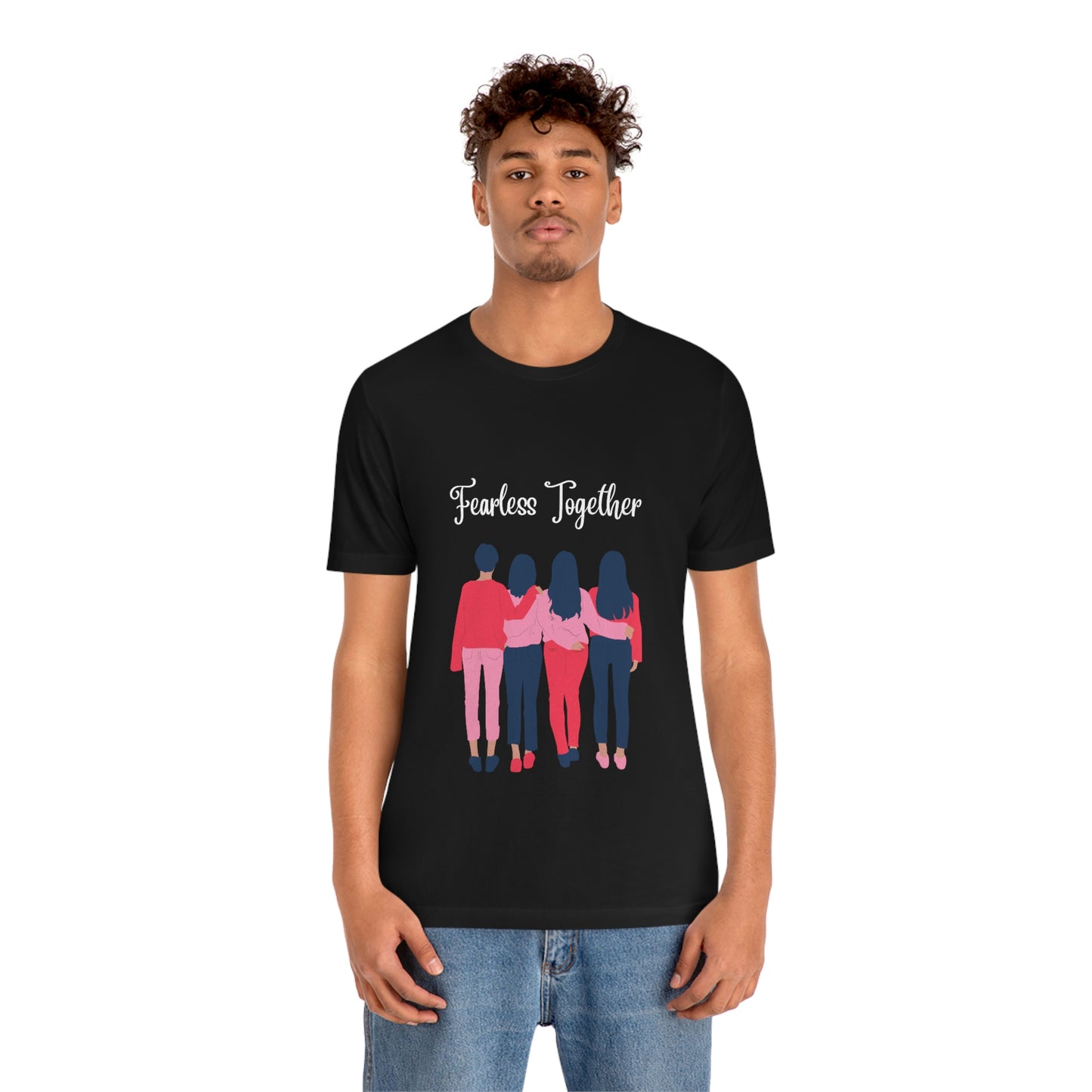Camiseta unisex de manga corta Fearless Together para relajarse, trabajar, viajar, zoológico, museos, películas