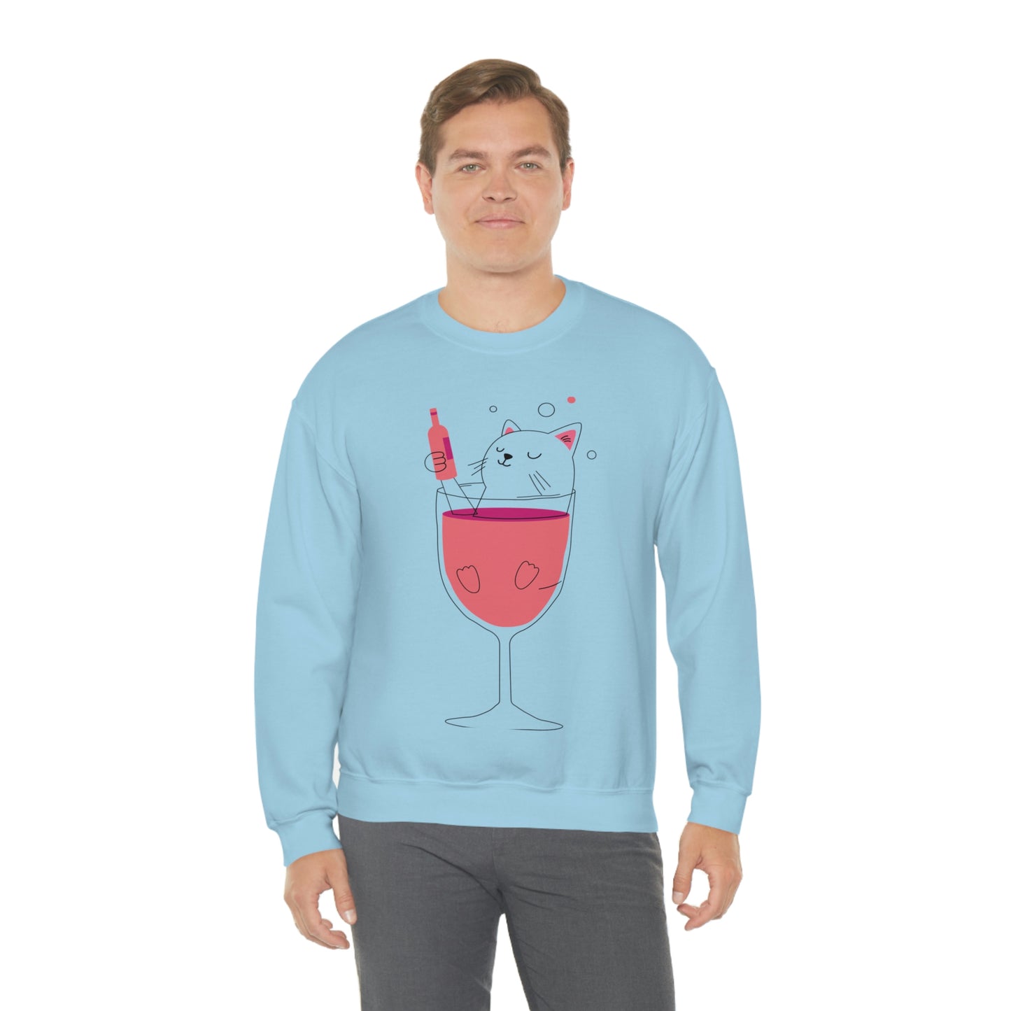 Sudadera con gato en copa de vino bebiendo ¡A mi hermana le encantaría este regalo!