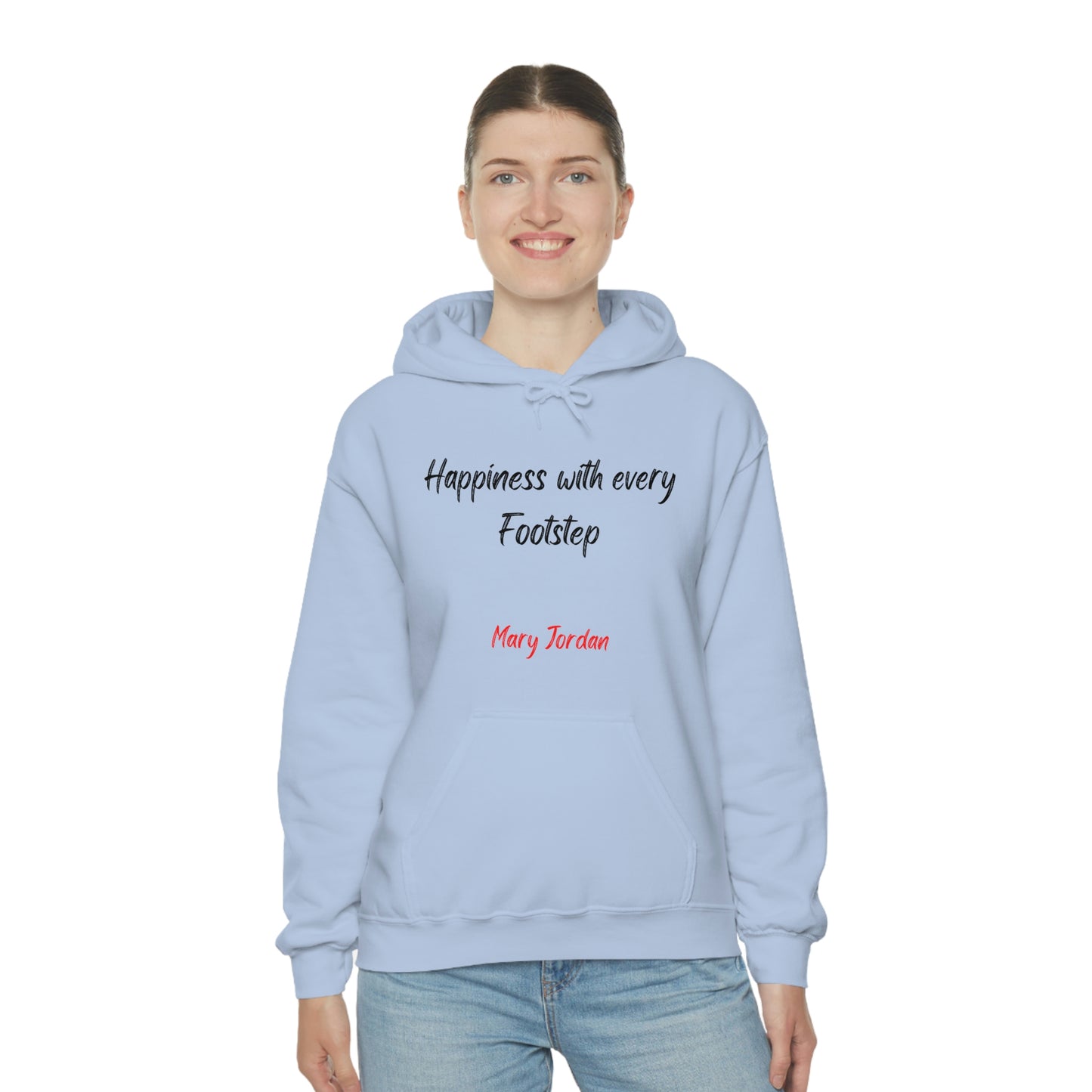 Sudadera con capucha unisex Mary Jordan Heavy Blend™ para hombre, mujer y niño, Happiness With Every Step