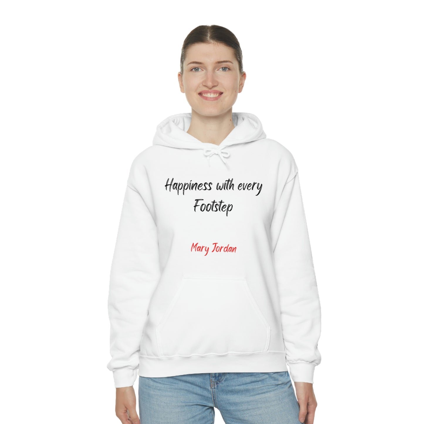 Sudadera con capucha unisex Mary Jordan Heavy Blend™ para hombre, mujer y niño, Happiness With Every Step
