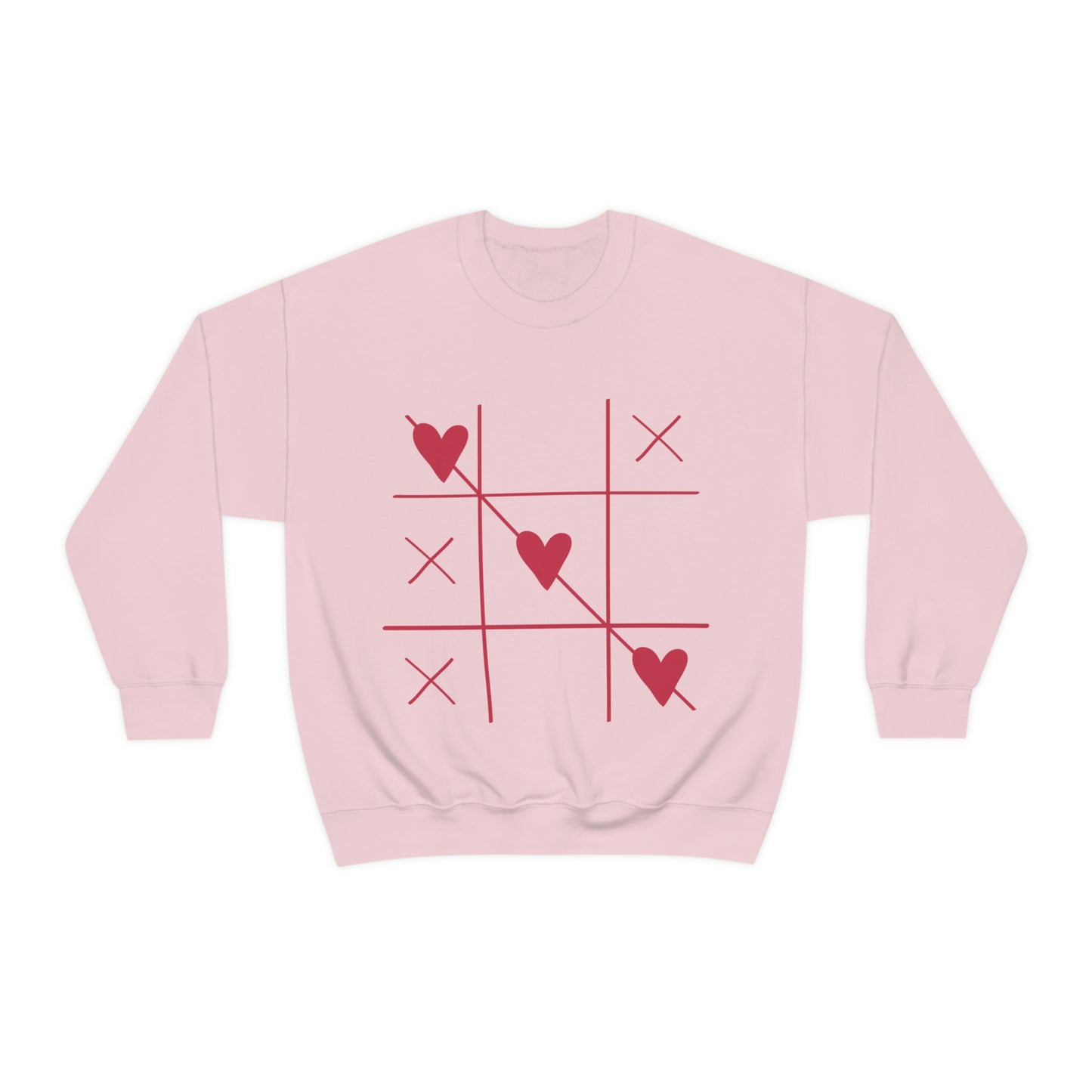 Tic Tac Toe. Crewneck Sweatshirt. Custom Artwork. Unique Whimsical Flare. Vivid Colors. Great for Men, Women and Children. Soft against your skin. Comfortable to wear every day of the week, Keeping You Cozy and Warm!.