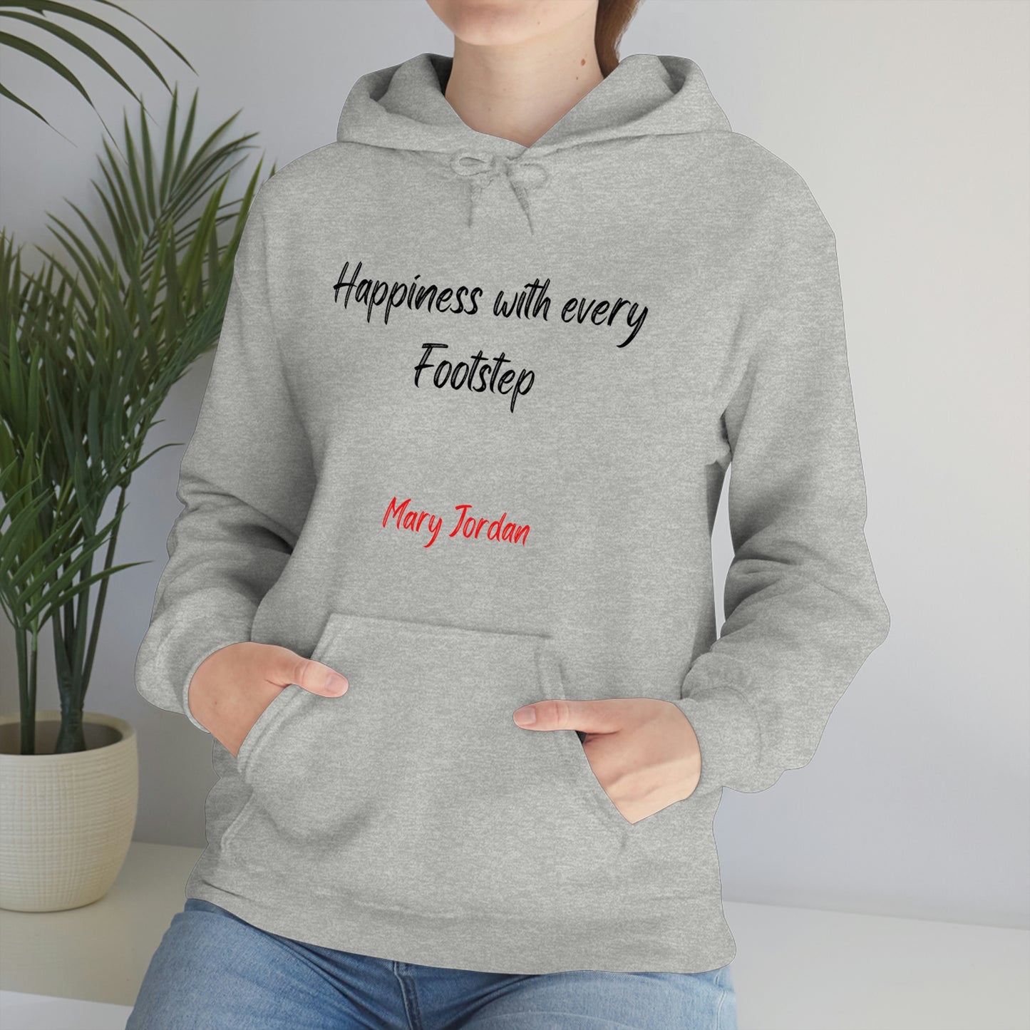 Sudadera con capucha unisex Mary Jordan Heavy Blend™ para hombre, mujer y niño, Happiness With Every Step