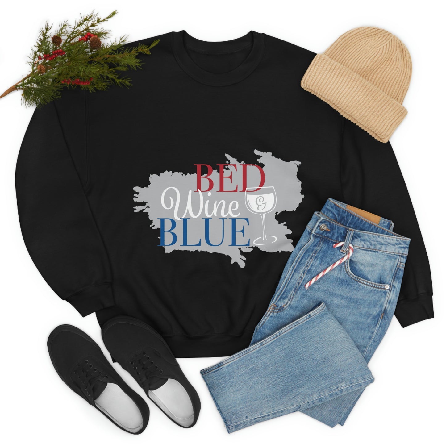 Sudadera de cuello redondo de color azul vino tinto ¡Voy a ir a una fiesta!