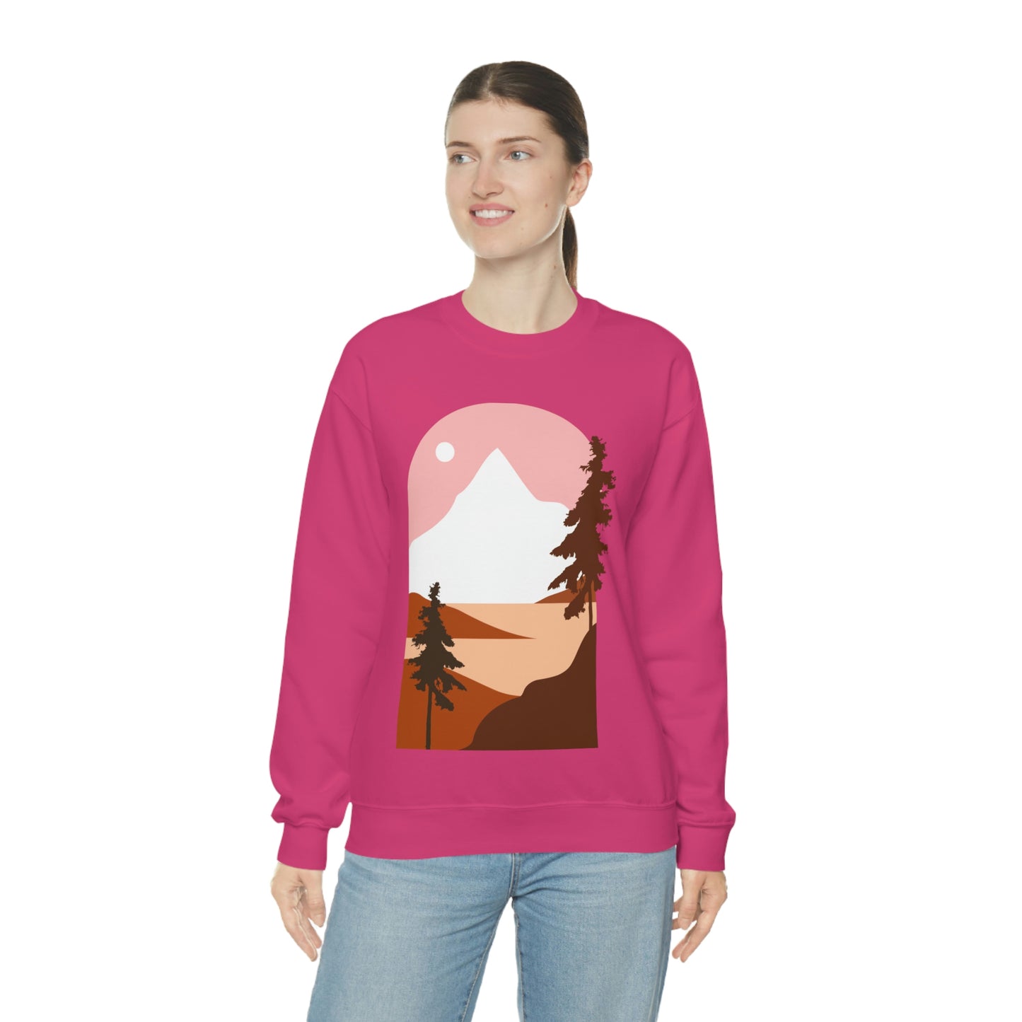 Sudadera con diseño de pino, montaña y luna. ¡Un fabuloso regalo navideño!