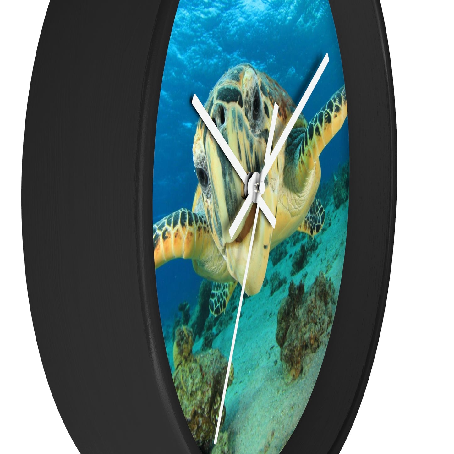 Reloj de pared con forma de tortuga en el océano. ¡Los colores son increíbles! ¡Un regalo fantástico!