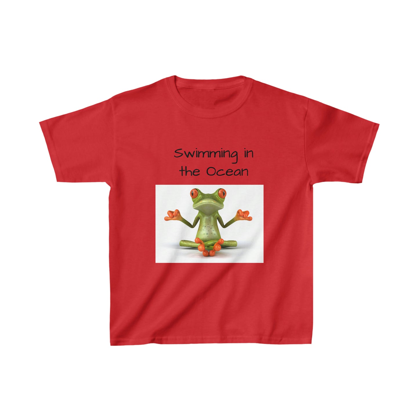 Swimming in the Ocean. Frog. Youth T-shirt. Custom Artwork. Unique Whimsical Flare. Vivid Colors. Soft against your skin. Comfortable to wear everyday of the year. Looking Fabulous!