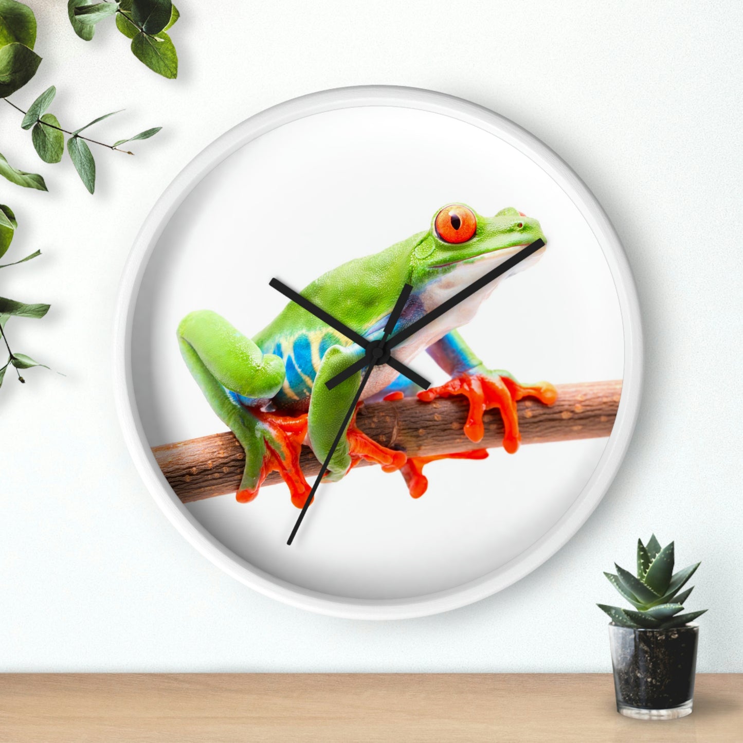Reloj de pared con rana arbórea colorida ¡Me encanta esto!