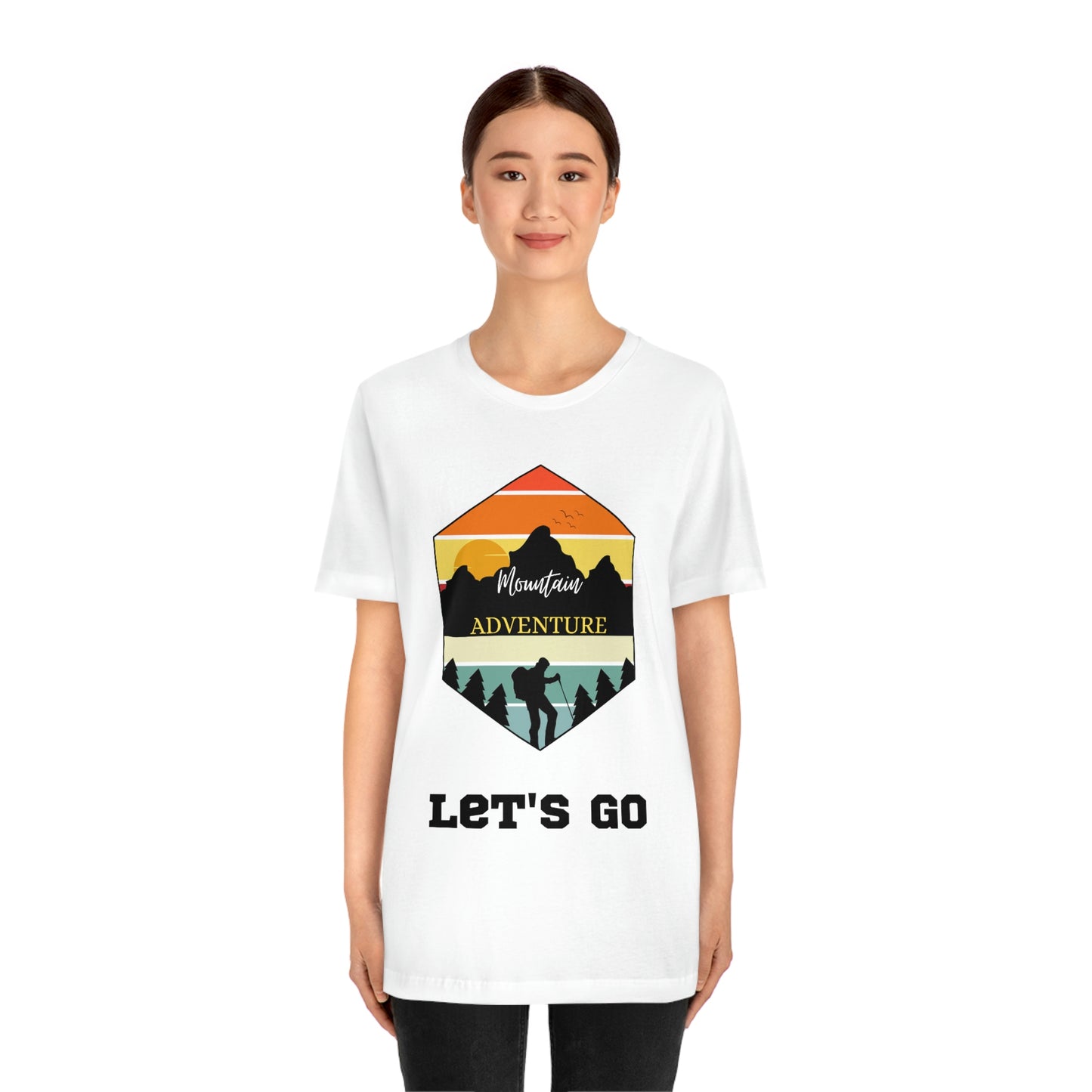 Camiseta de manga corta unisex Let's Go Hiking Adventures