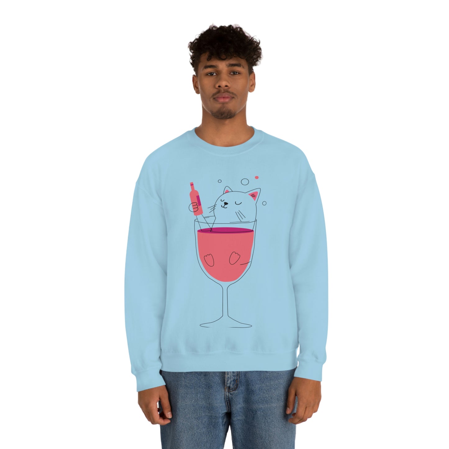 Sudadera con gato en copa de vino bebiendo ¡A mi hermana le encantaría este regalo!