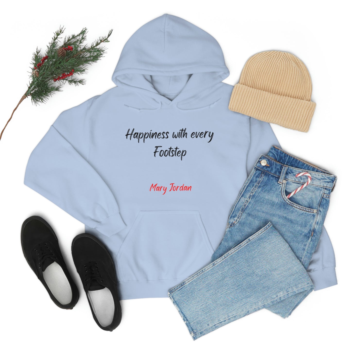 Sudadera con capucha unisex Mary Jordan Heavy Blend™ para hombre, mujer y niño, Happiness With Every Step