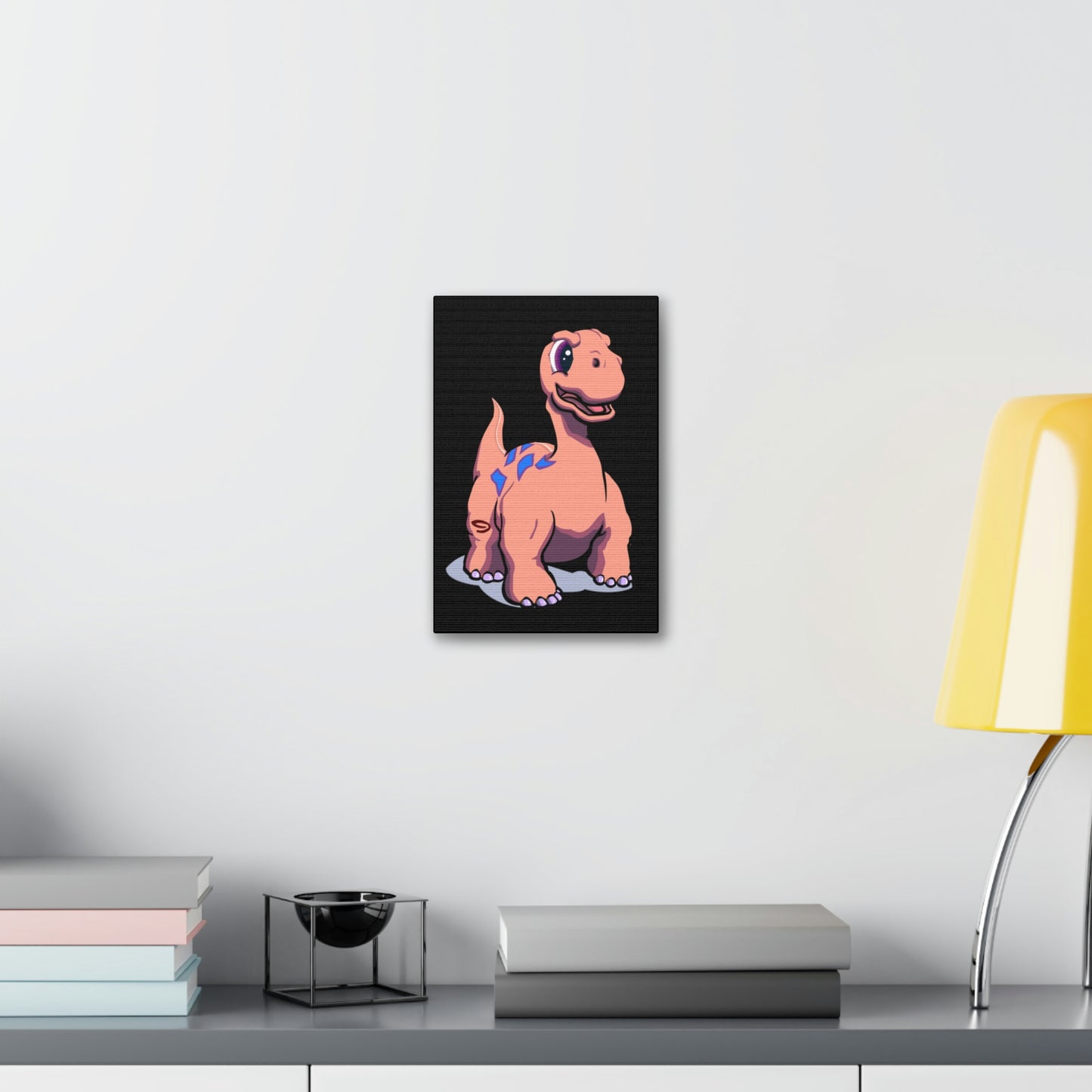 Lienzo estirado con fondo negro de dinosaurio, 1,5'', regalo de cumpleaños para niños pequeños y niños pequeños