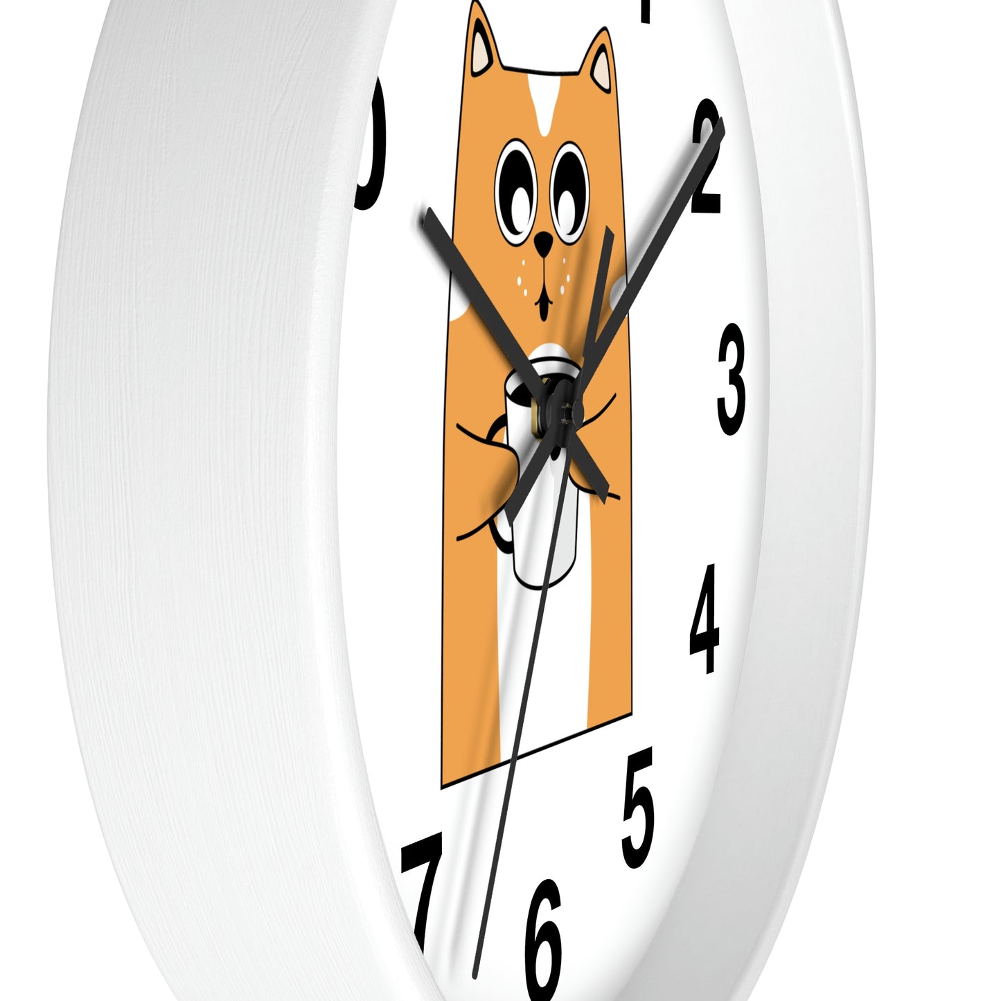 Reloj de pared con diseño de gato y café caliente Reloj de pared para amantes de los gatos ¡Un regalo fabuloso!