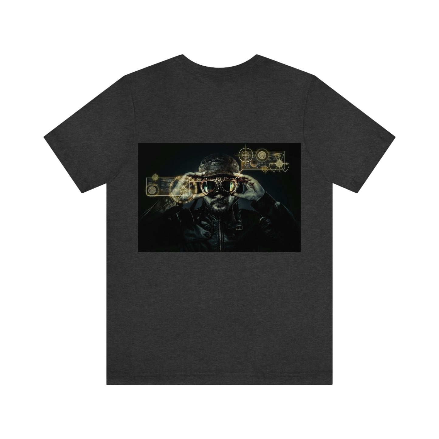 Handsome Man Motorcycle. Unisex Short Sleeve T-shirt. Sizes: Small through 3 Extra Large. Price: $35.00. Custom Artwork. Unique Whimsical Flare. Great for Men, Women and Children. Soft against your skin. Comfortable to wear every day of the week. I love the quality and fit.