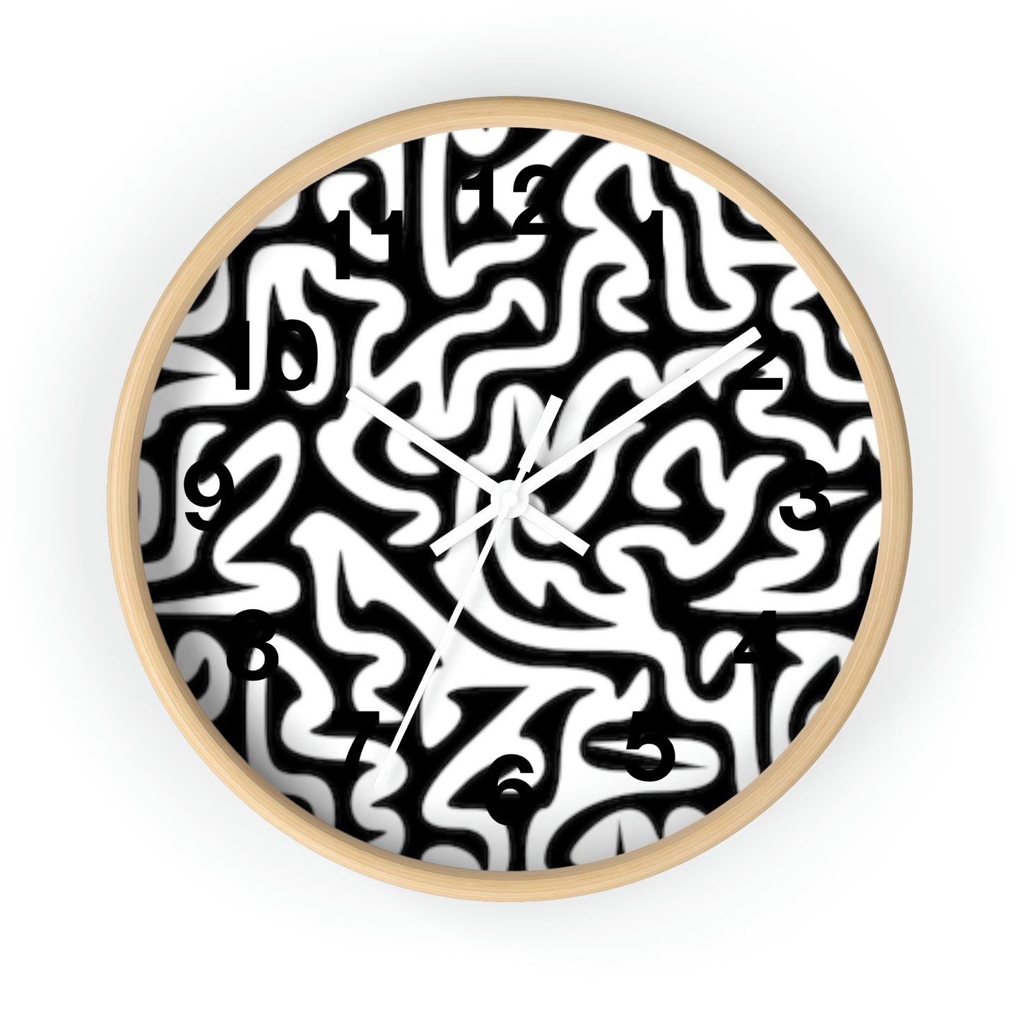 Reloj de pared en blanco y negro con laberinto para el hogar, la cocina, el baño y el negocio. Regalo
