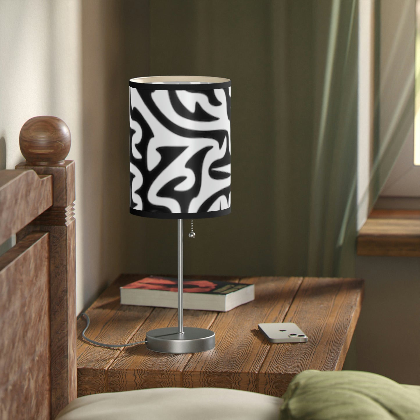 Lámpara Maze en blanco y negro con soporte, enchufe de EE. UU. y Canadá, para dormitorio, oficina, sala de estar, REGALO