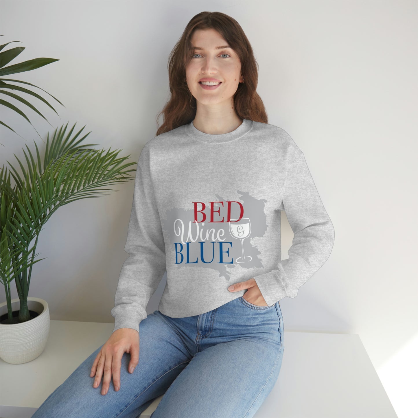 Sudadera de cuello redondo de color azul vino tinto ¡Voy a ir a una fiesta!