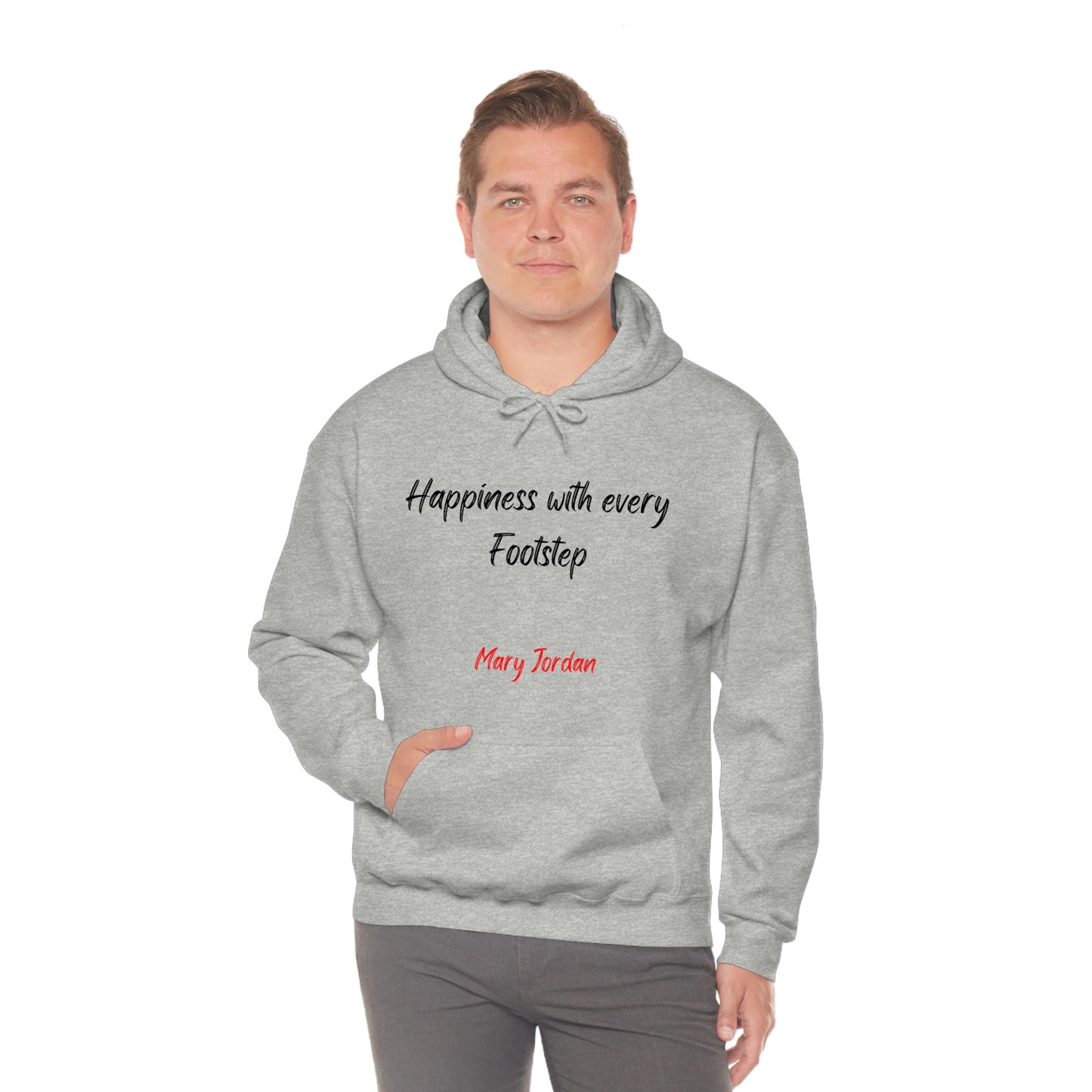 Sudadera con capucha unisex Mary Jordan Heavy Blend™ para hombre, mujer y niño, Happiness With Every Step
