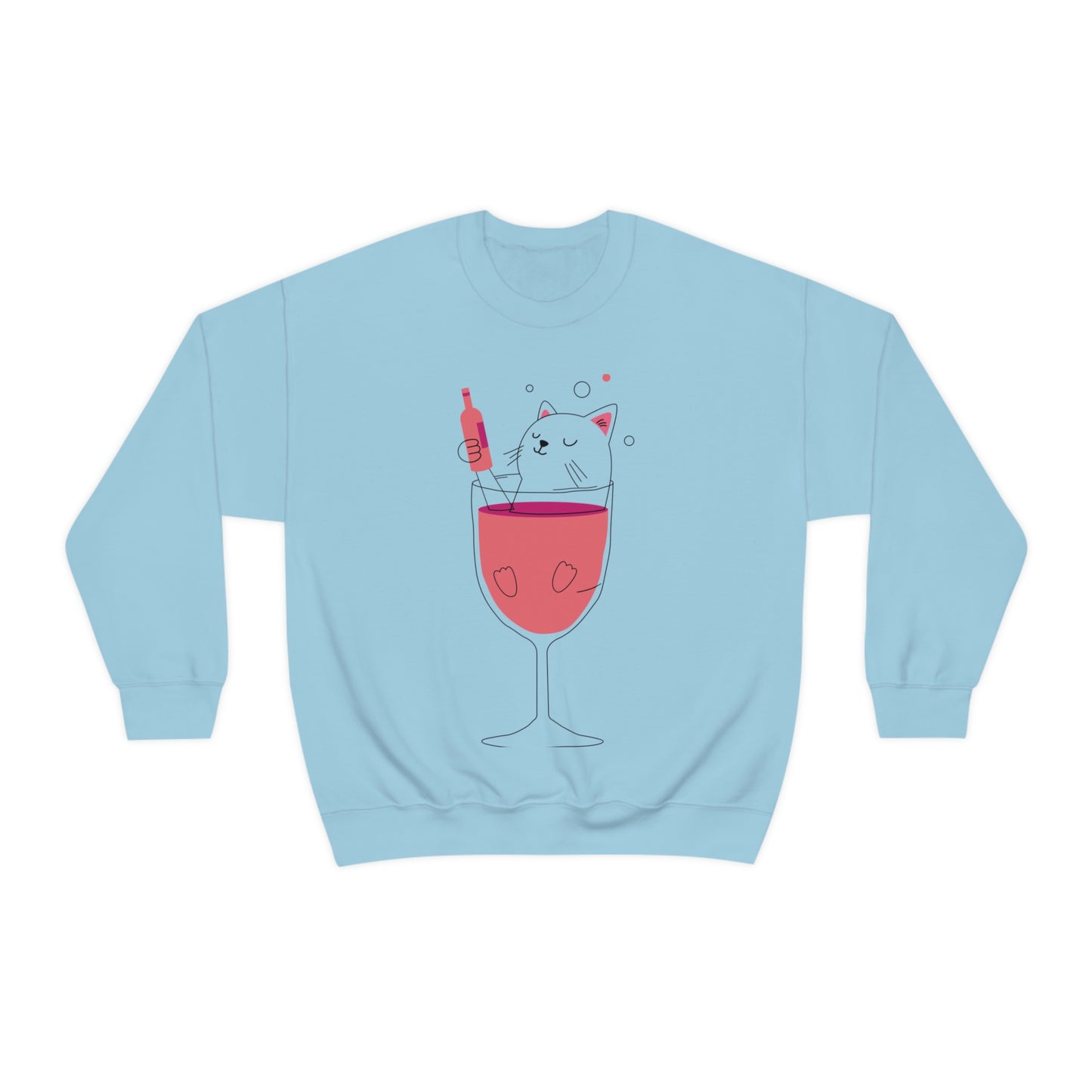 Sudadera con gato en copa de vino bebiendo ¡A mi hermana le encantaría este regalo!