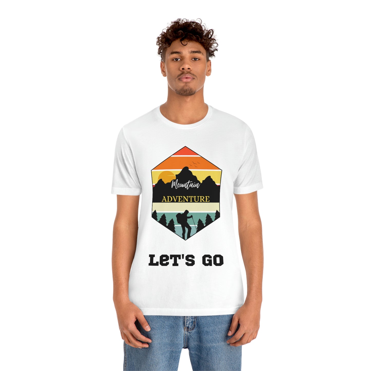 Camiseta de manga corta unisex Let's Go Hiking Adventures