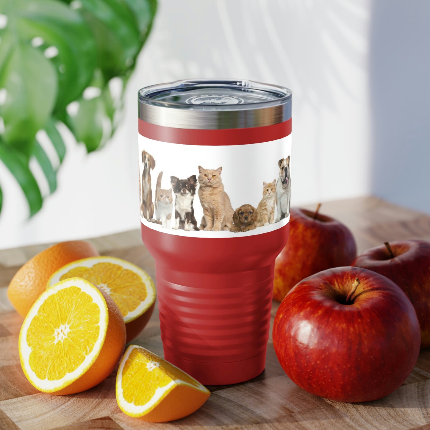 Vaso con cuello redondo para gatos y perros, 30 oz, 5 colores, para viajes, trabajo, relajación, compras, jardinería, senderismo