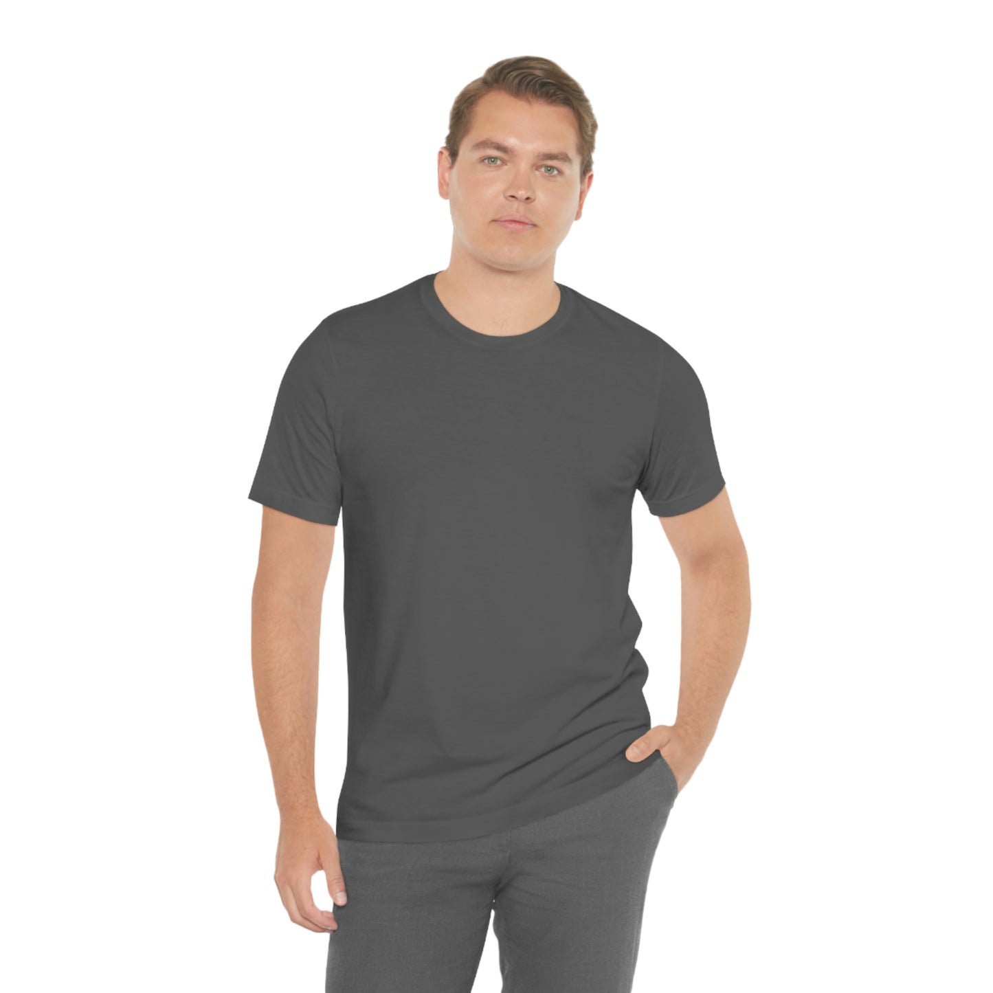 Camiseta unisex de manga corta Just Think para el trabajo, la escuela, los recados y las compras