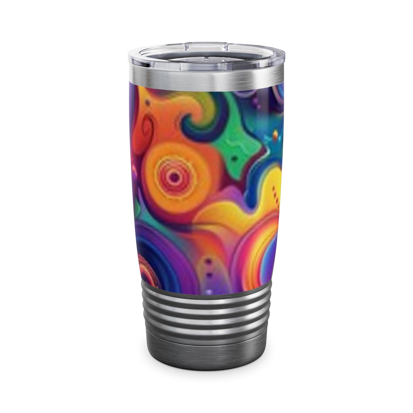 Vibrant Swirl 20oz Ringneck Tumbler - Colorful Travel Mug for Coffee Lovers