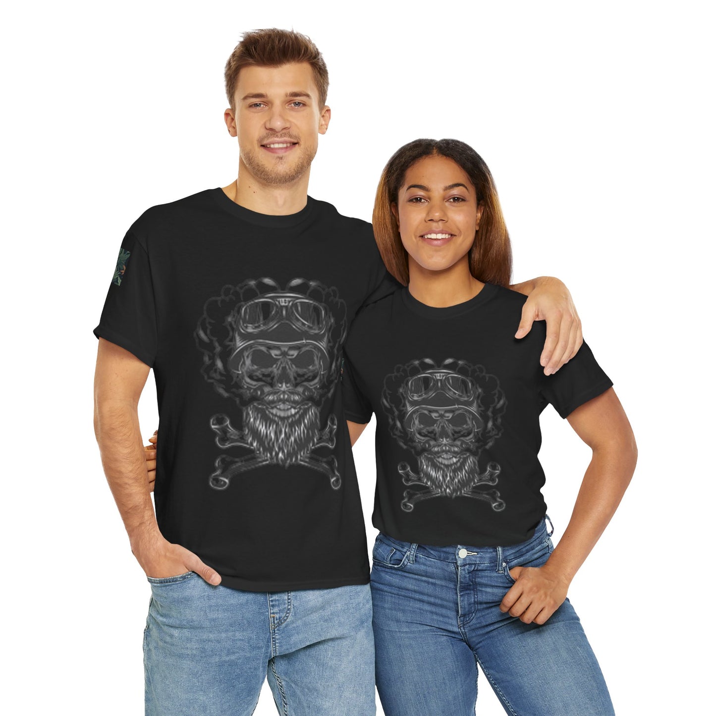 Skull & Marijuana T-shirt, Unisex Tees for Cannabis Lovers, Gift for Smokers, Halloween Costume, Streetwear Fashion