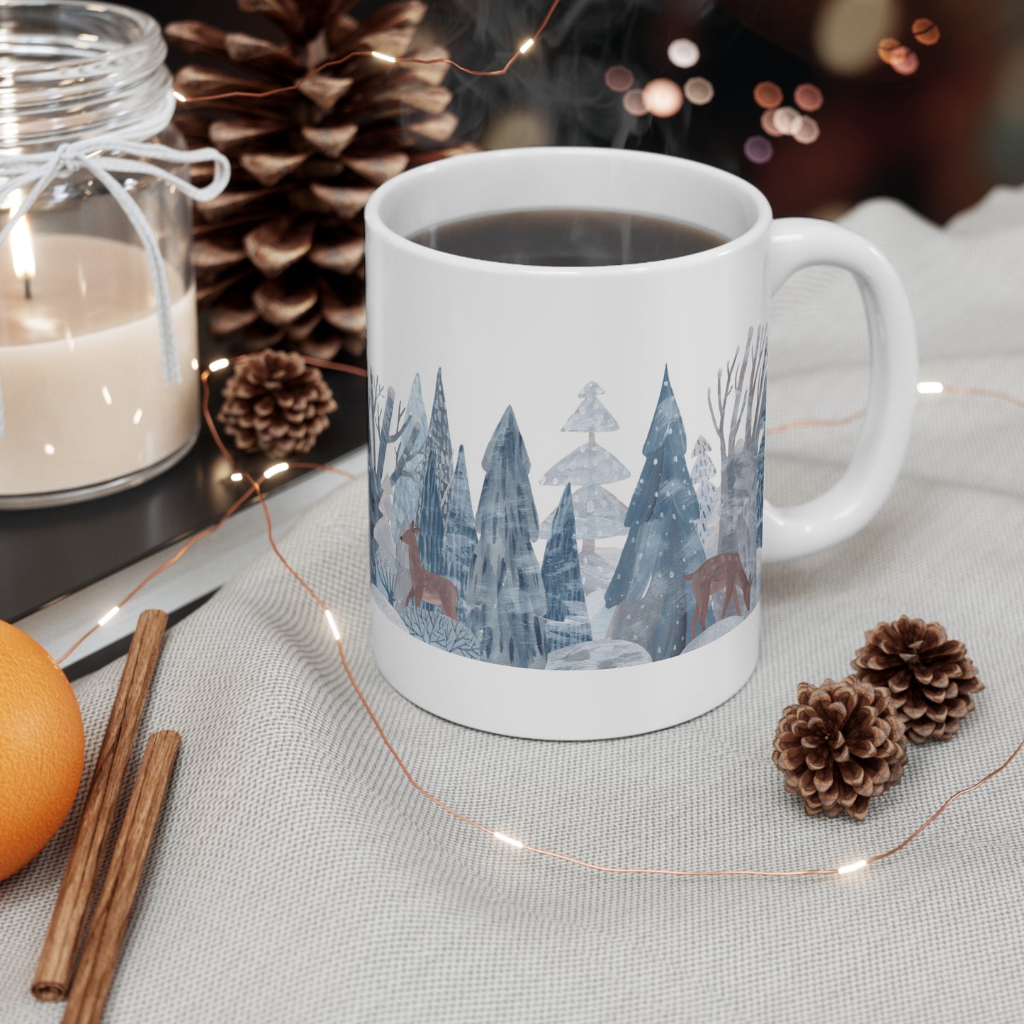 Deer Winter Wonderland Mug 11oz Coffee Ice Cream