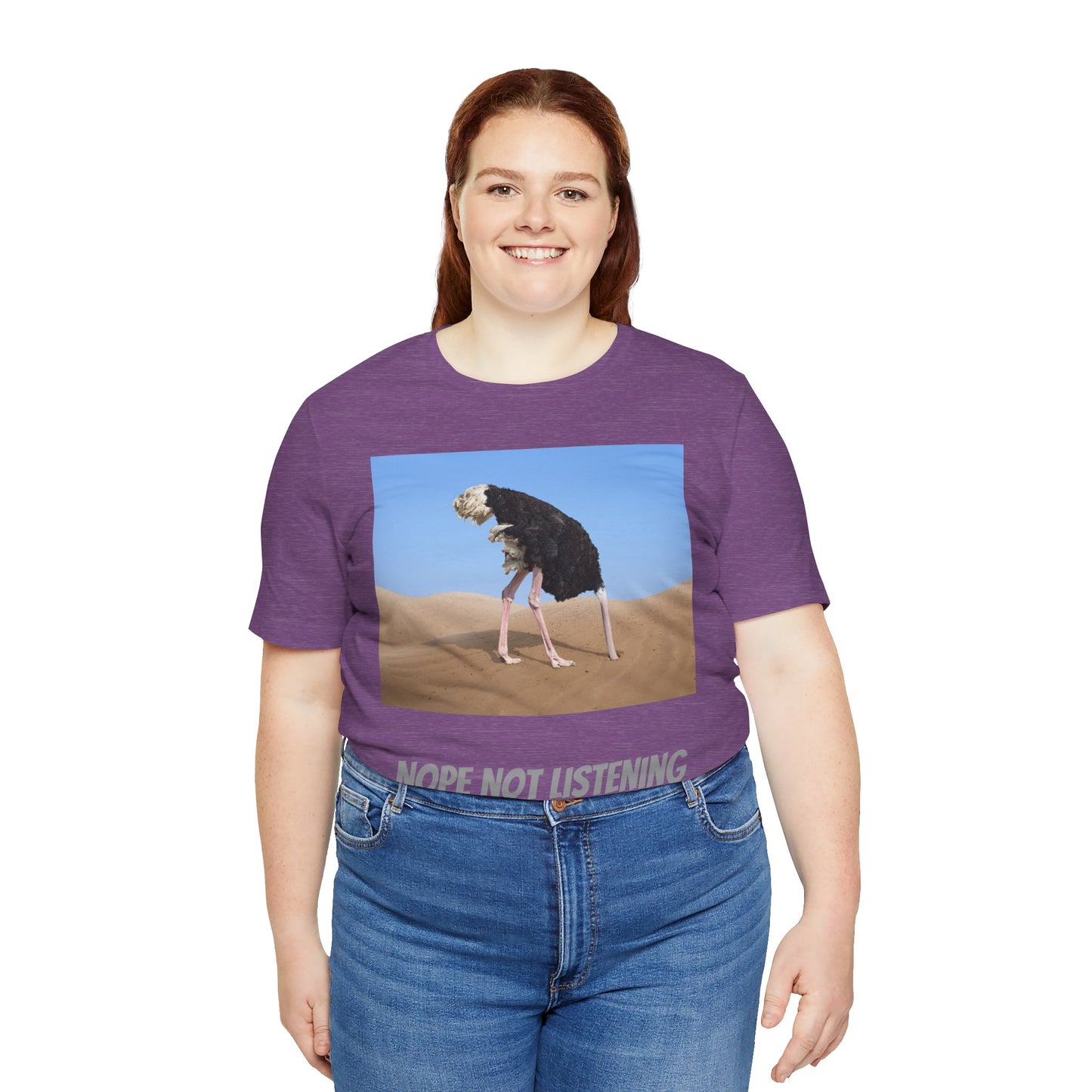 Camiseta avestruz no, no escucho