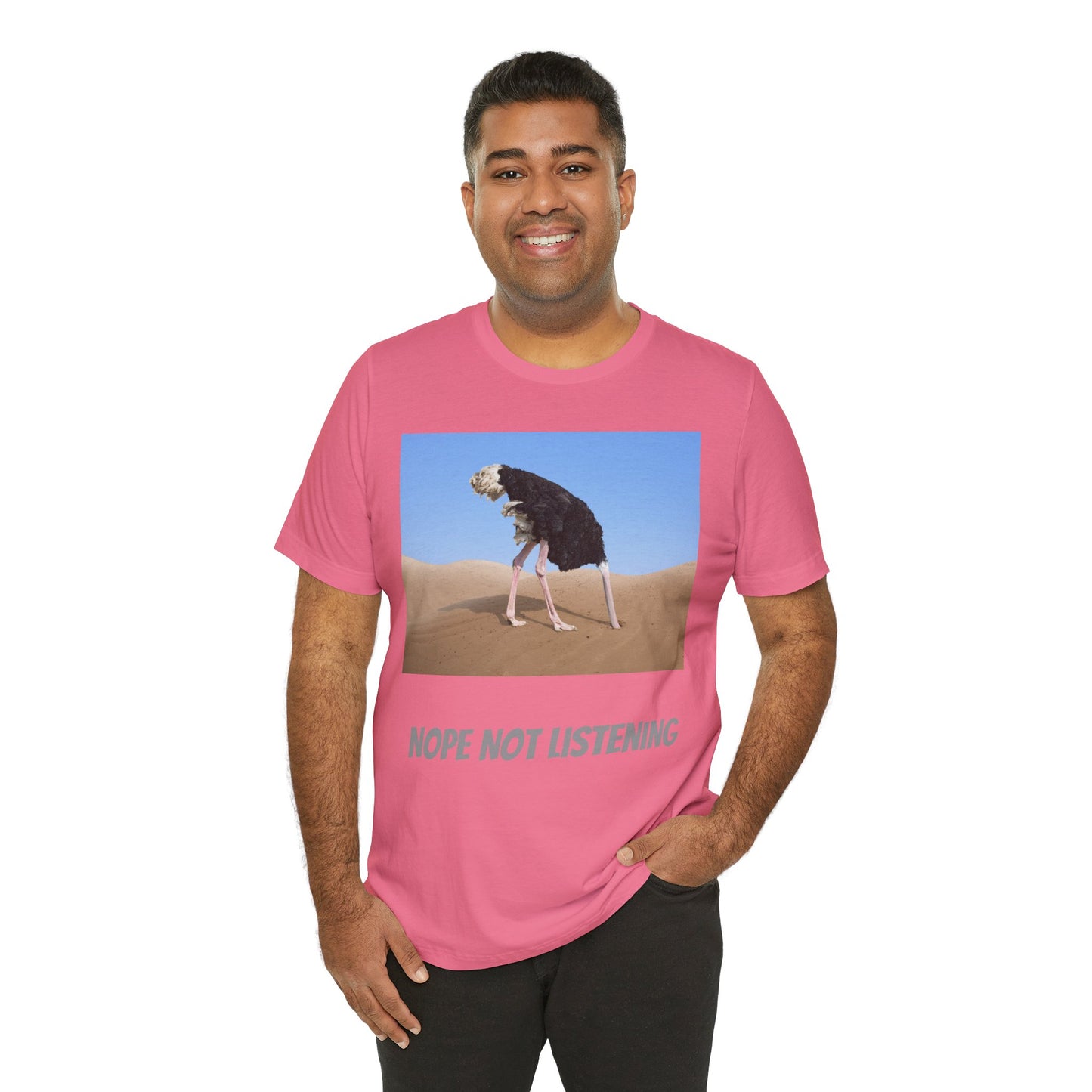 Camiseta avestruz no, no escucho