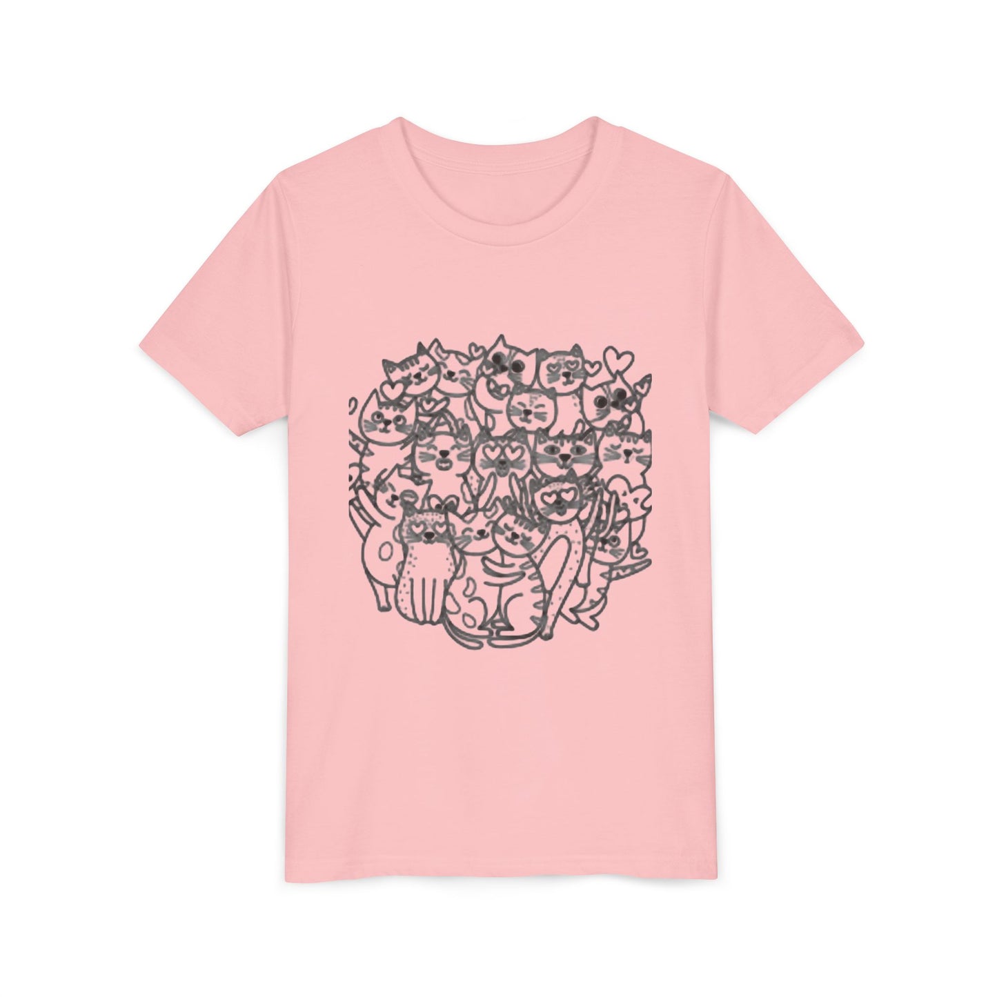 T-shirt à manches courtes pour jeunes avec illustration de chat mignon – Cadeau idéal pour les amoureux des animaux 