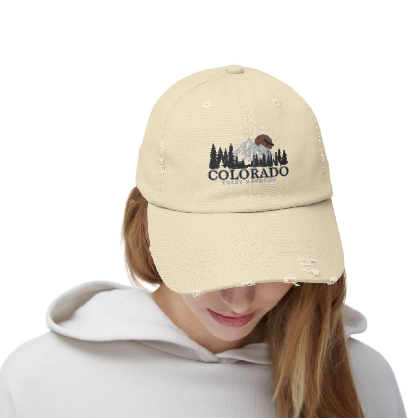 Casquette unisexe effet vieilli - Chapeau d'aventure des montagnes Rocheuses du Colorado