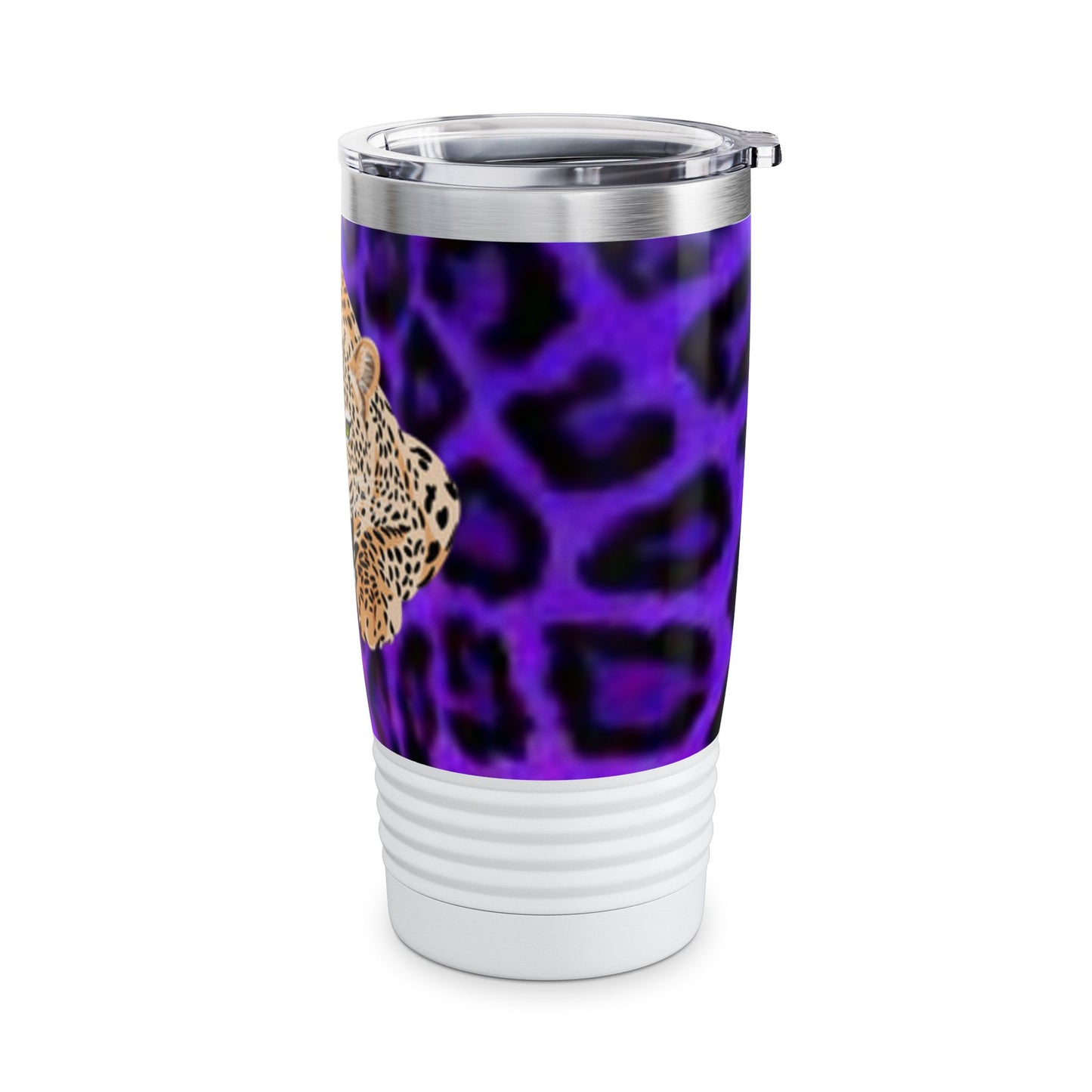 Gobelet à col rond imprimé léopard féroce de 590 ml – Tasse de voyage élégante pour un esprit sauvage
