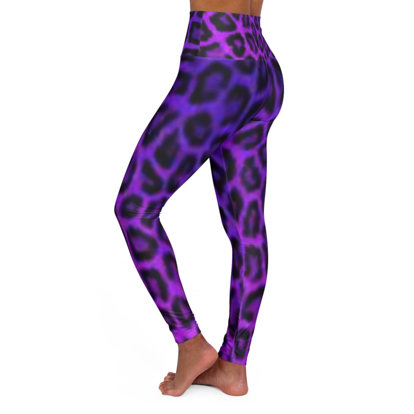 Fierce Purple Leopard High Waisted Yoga Leggings for Active Lifestyle