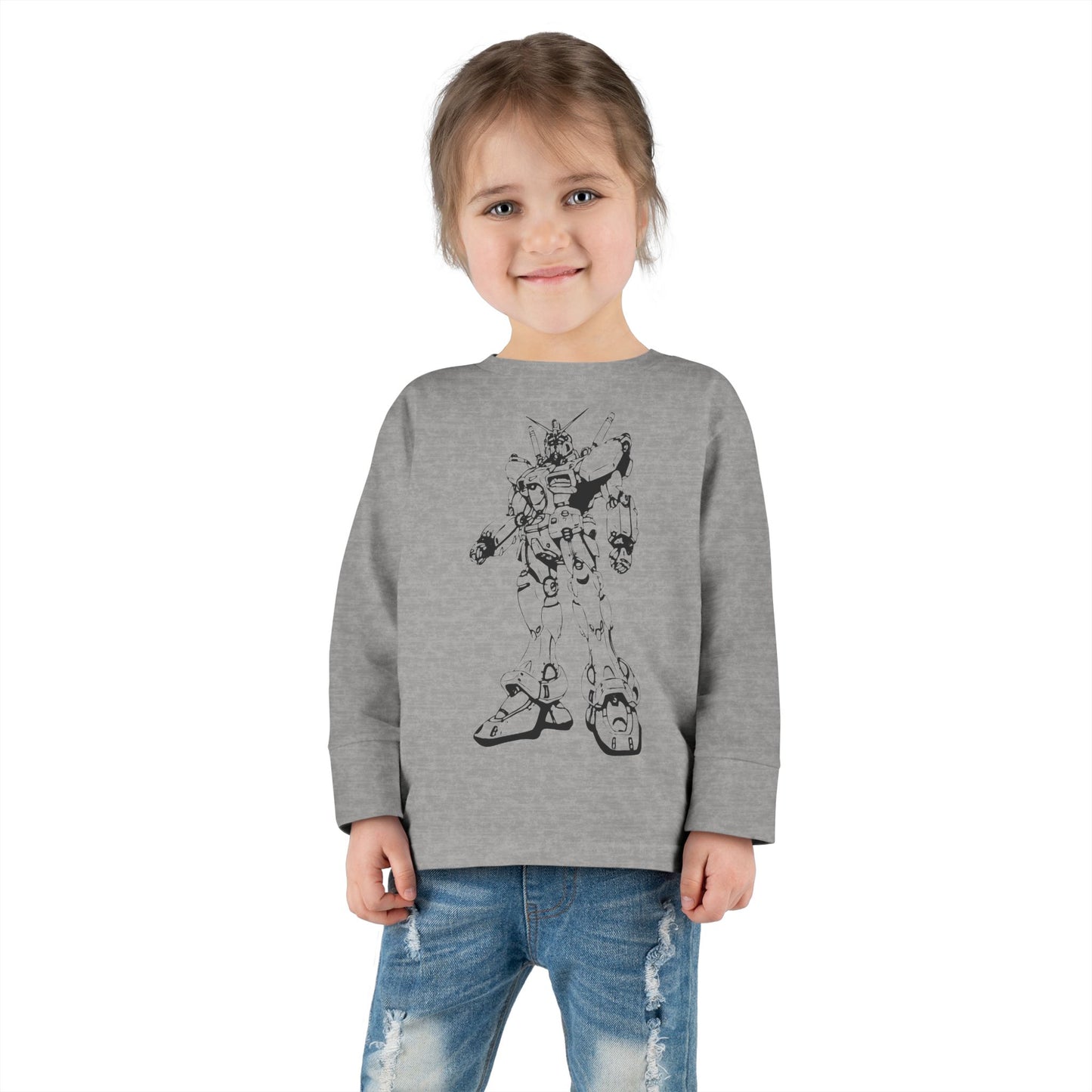 Camiseta de manga larga para niños pequeños: camiseta con gráfico de robot, perfecta para cumpleaños y juegos.