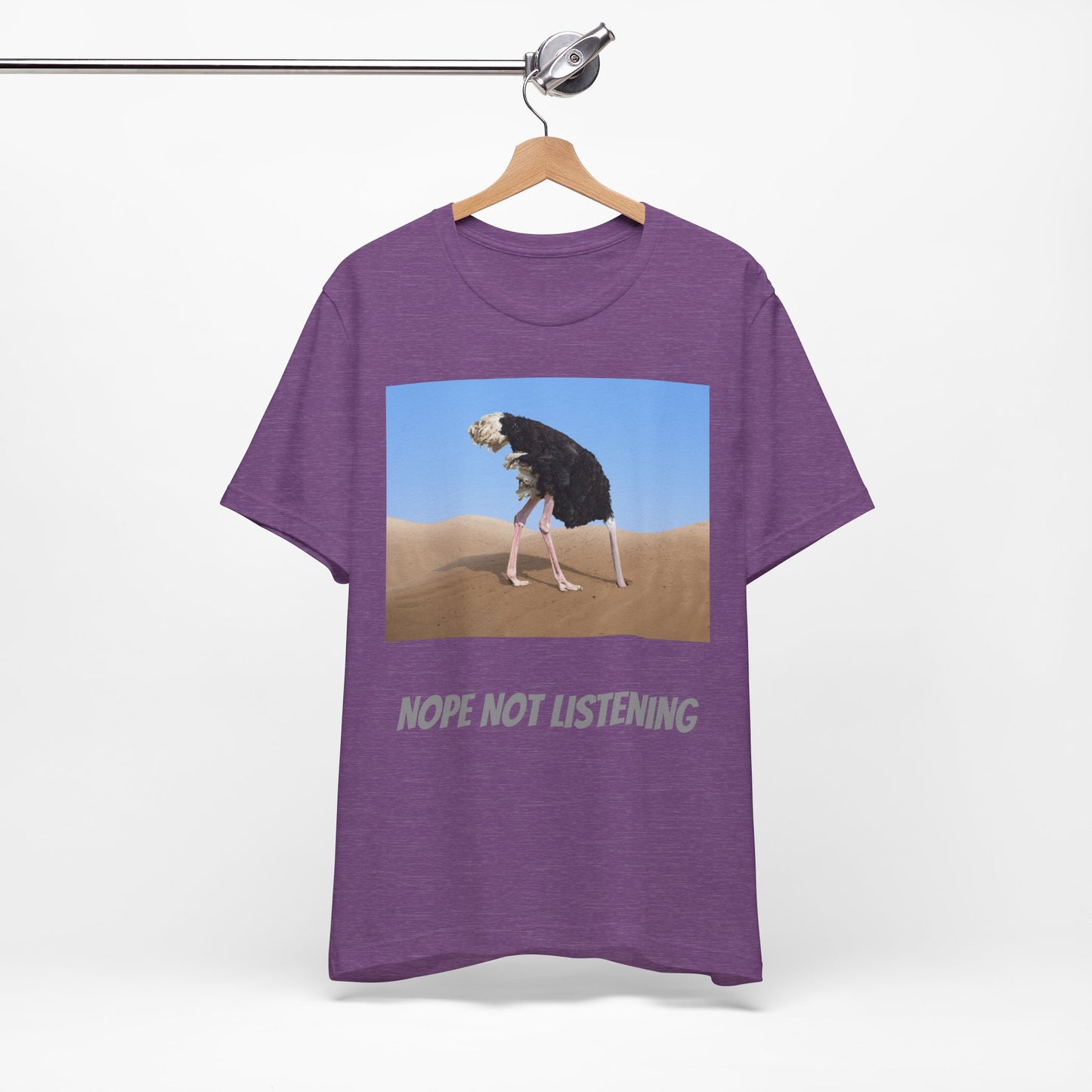Camiseta avestruz no, no escucho
