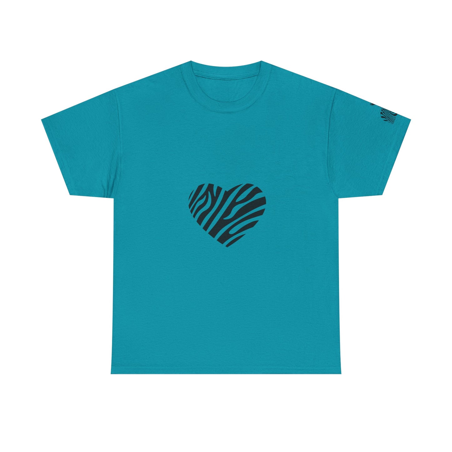 Camiseta unisex de algodón grueso con corazón de cebra: camiseta con gráficos llamativos para amantes de los animales