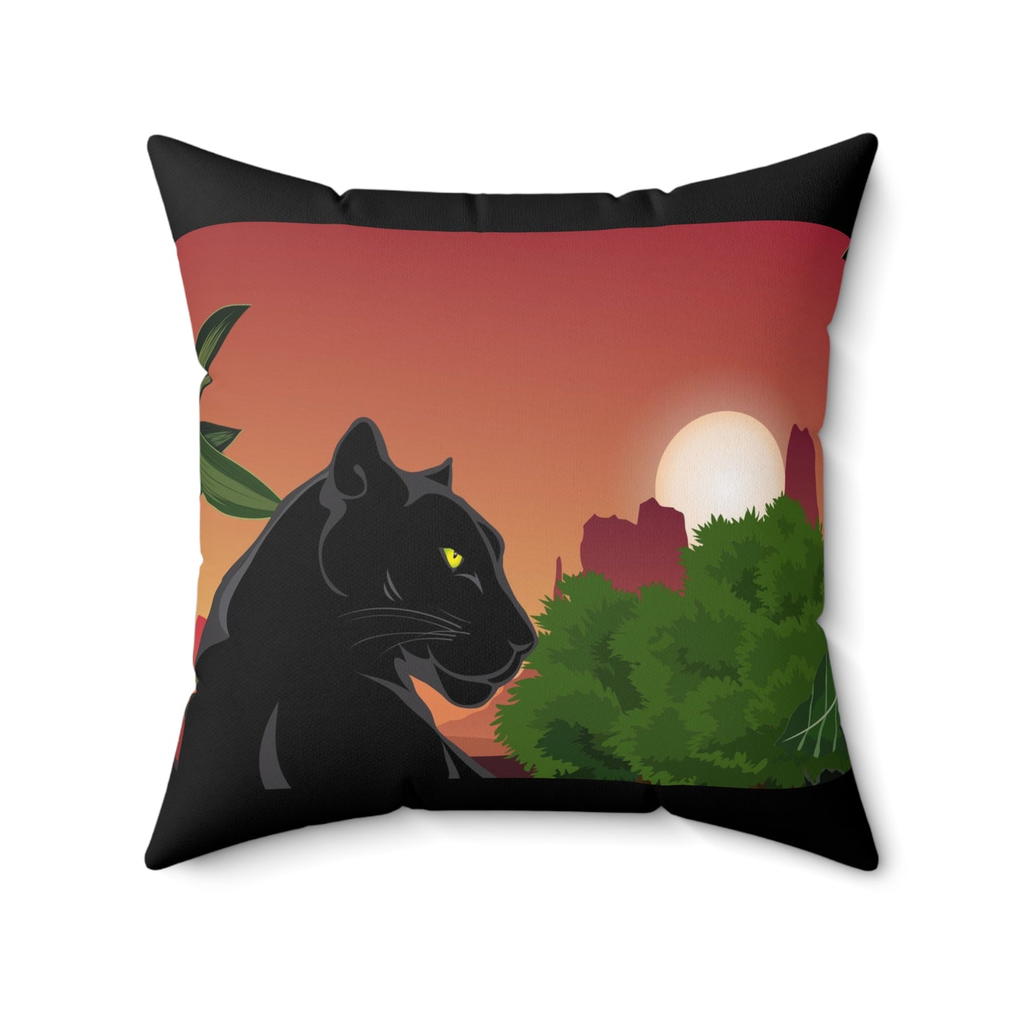 Coussin carré en faux suède 