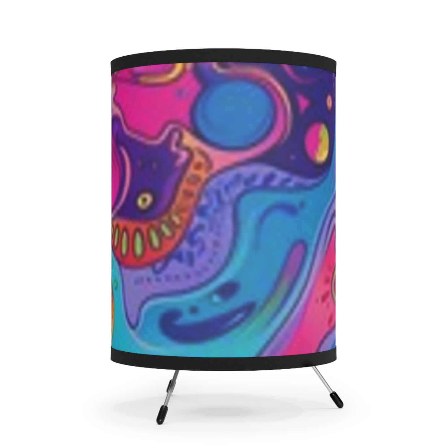 Colorful Tripod Lamp with High-Res Printed Shade – Mood-Enhancing Lighting for Home Decor